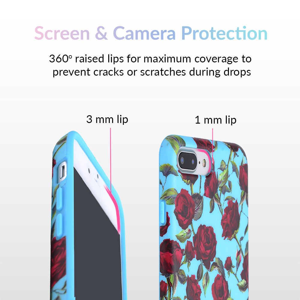 Blue Roses Floral iPhone Case - Elegant Flower Design Protective Cover for iPhone [Model] - Perfect Gift for Women, Girls & Rose Lovers