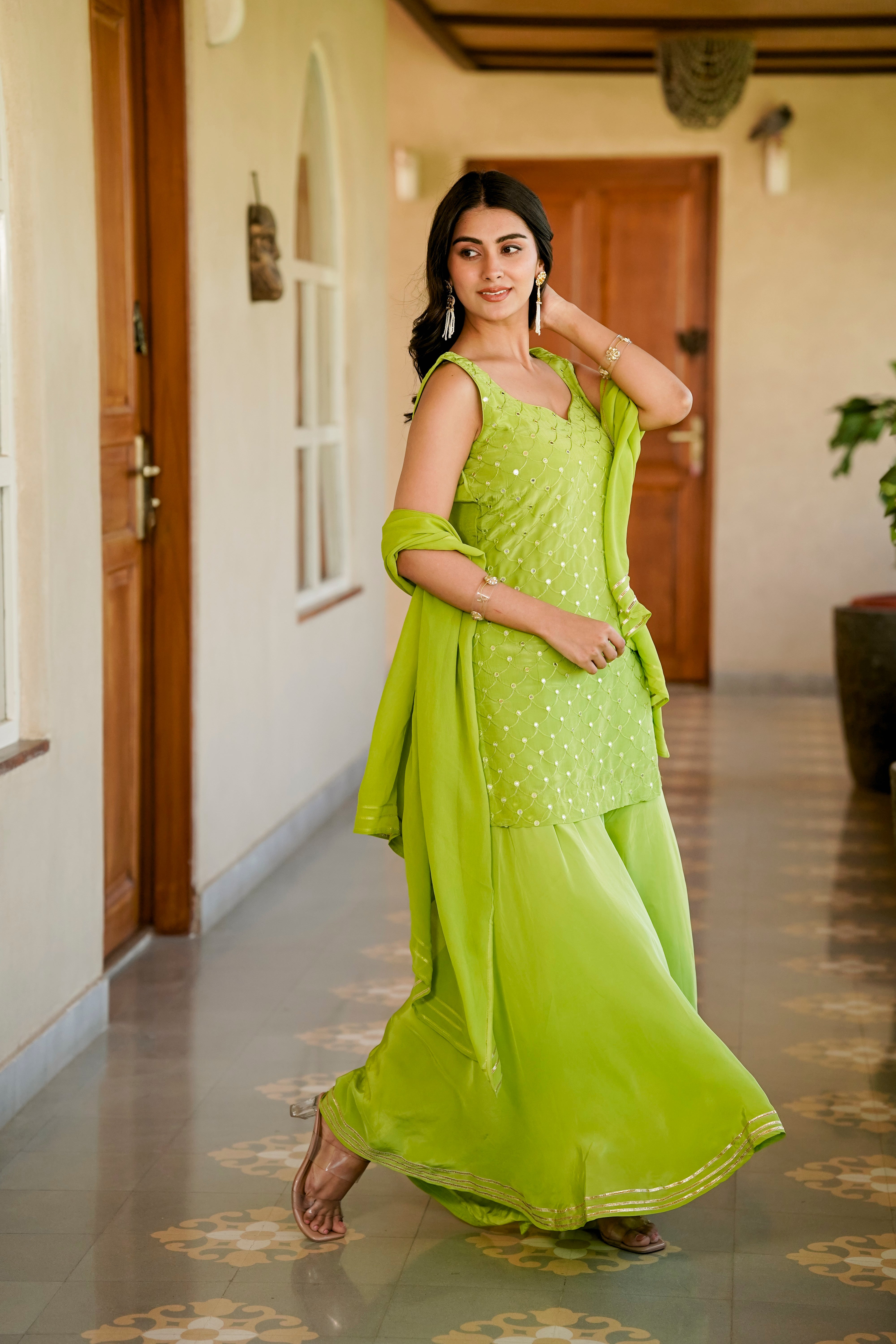 Mehendi Mystique Suit Set - Elegant Indian Bridal Wear for Weddings & Festivals | Perfect for Sangeet, Mehendi & Reception Ceremonies