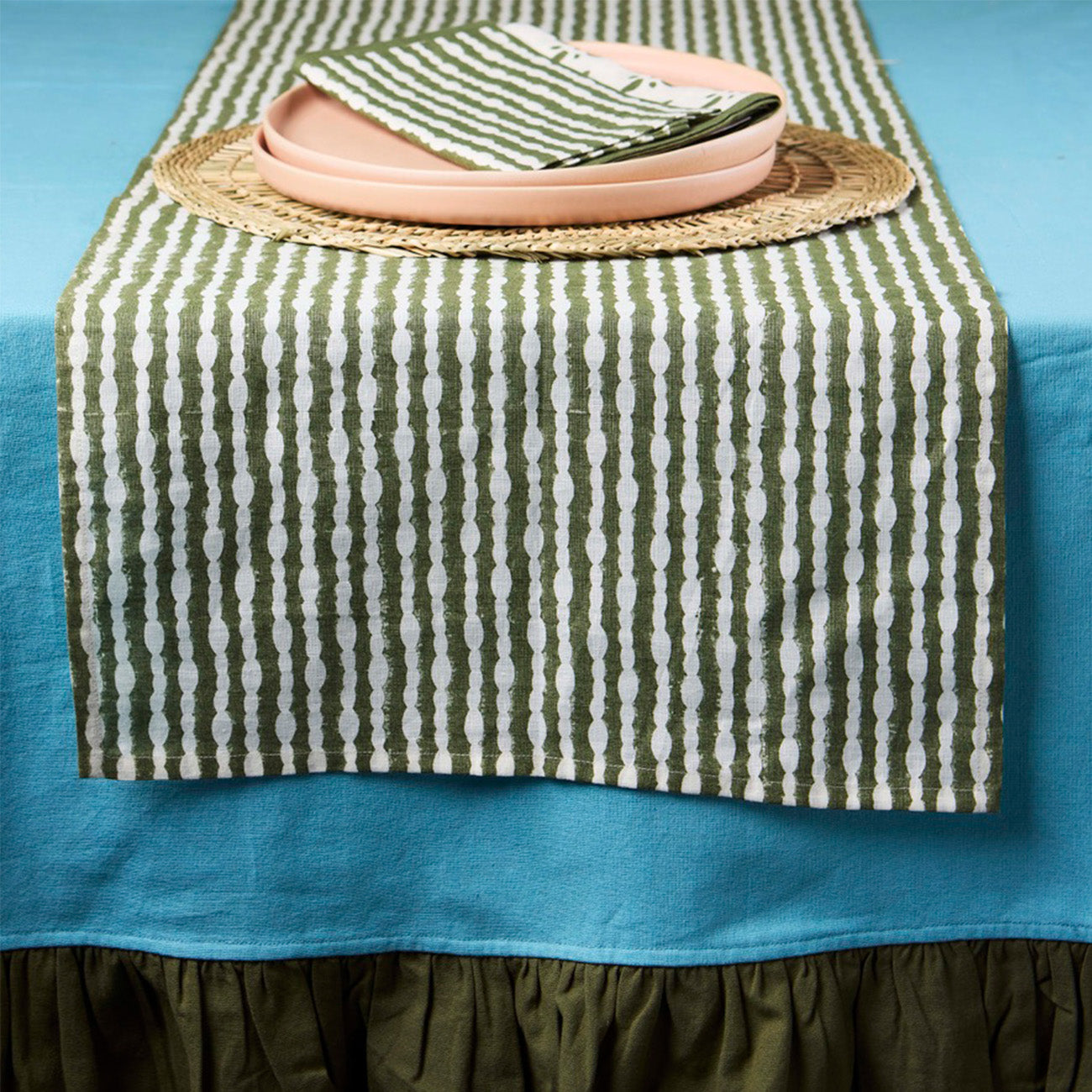 Elegant Pebble Olive Table Runner - Perfect for Dining Tables, Weddings, and Home Decor
