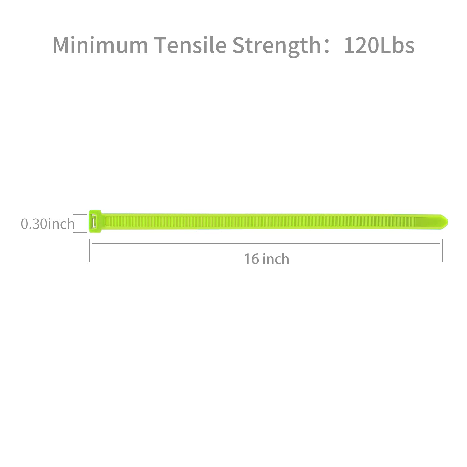 XINGO 100-Pack 16-Inch Heavy Duty Cable Zip Ties - 120 lbs Tensile Strength, Self-Locking Plastic Wire Ties for Indoor & Outdoor Use (Apple Green) - Perfect for Organizing Cables, Bundling Wires, and Securing Outdoor Equipment