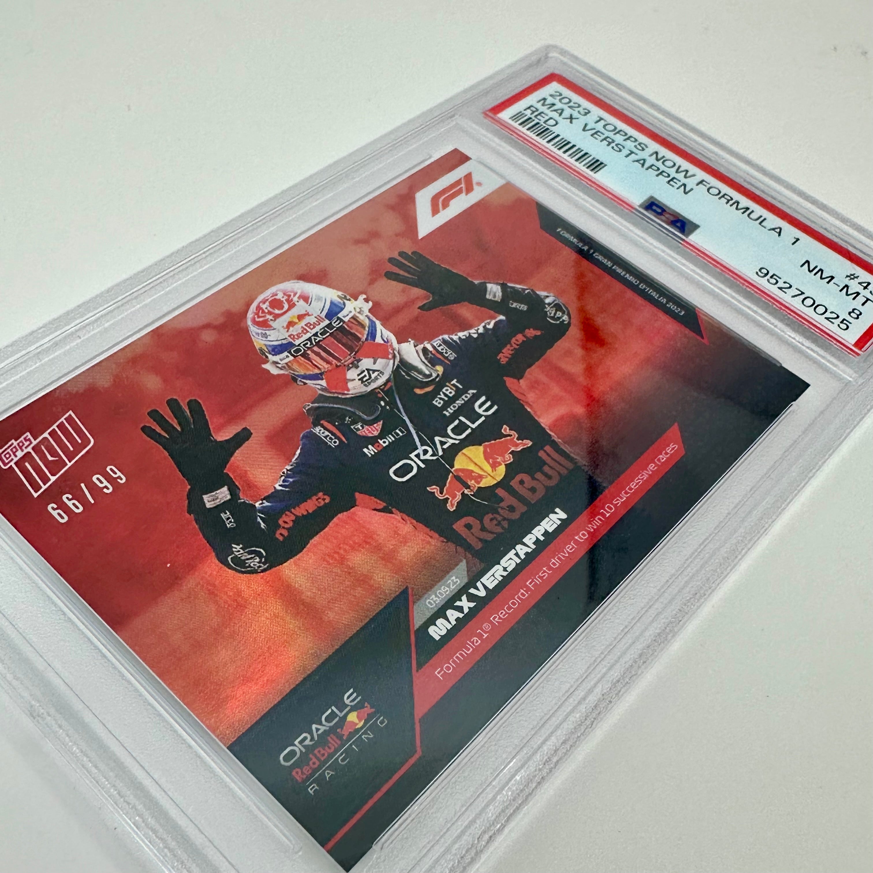 PSA 8 Graded Max Verstappen #43 Red Bull Racing 1/99 Limited Edition Trading Card - Perfect for F1 Collectors, Sports Memorabilia Displays & Investment Collections