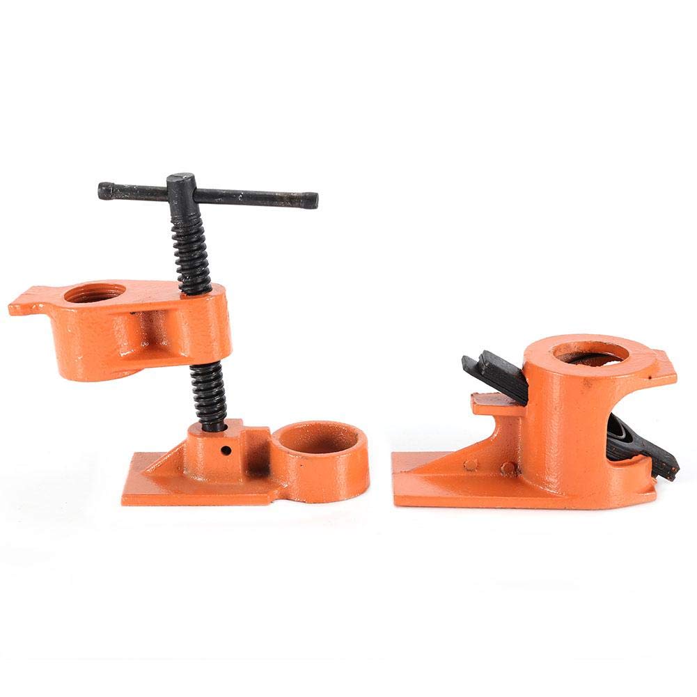1 Inch Cast Steel Pipe Clamp Set - Heavy Duty Woodworking Vise Fixture with Jaws for Water Pipe & Plastic Clamps | Perfect for DIY Projects, Woodworking Enthusiasts & Home Improvement Tasks (Wood Clamping, Plumbing Repairs, Workshop Use)