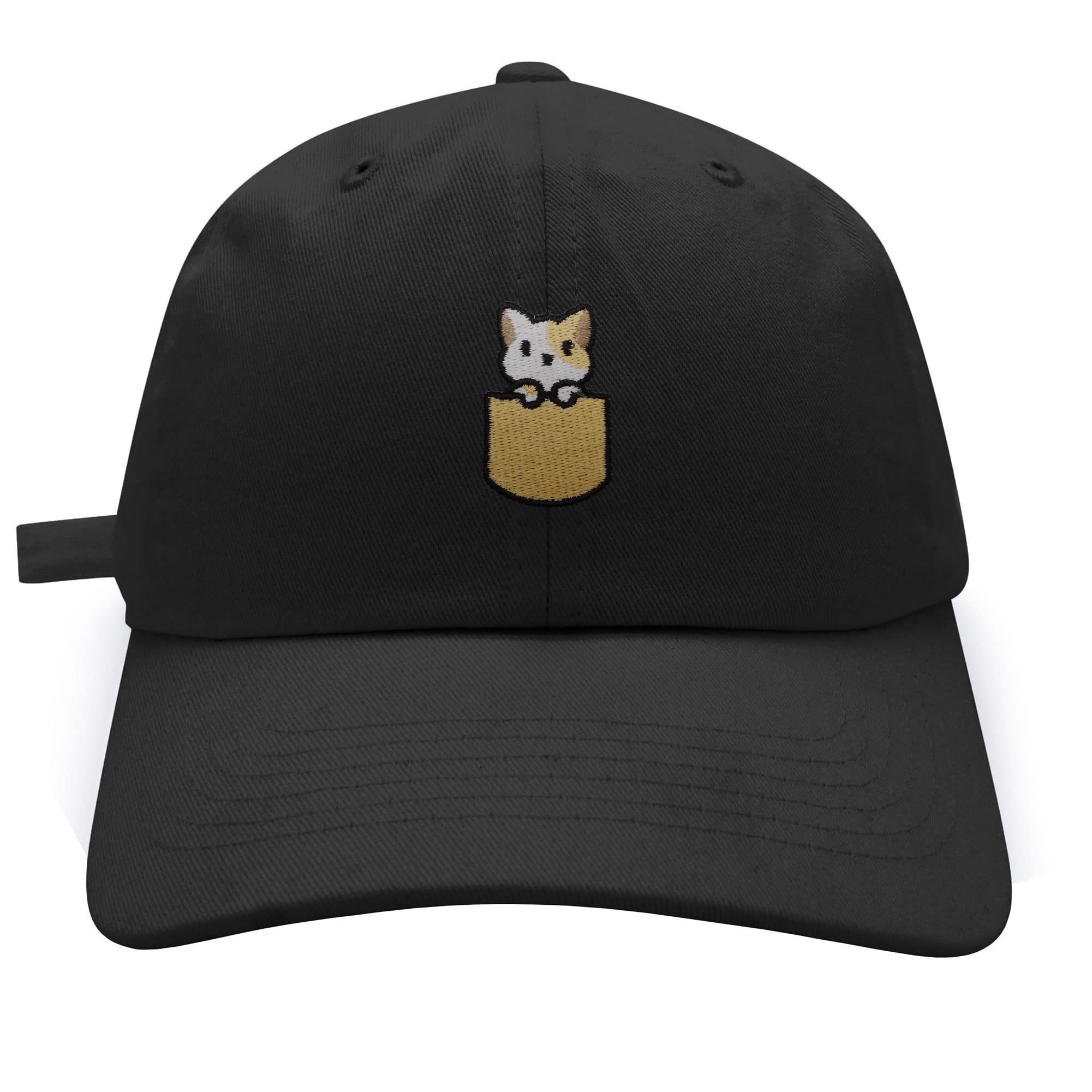 JPAK Embroidered Cat Dad Baseball Cap - Adjustable Cotton Hat with Shirt Pocket for Men | Perfect for Casual Wear, Outdoor Activities & Gifts