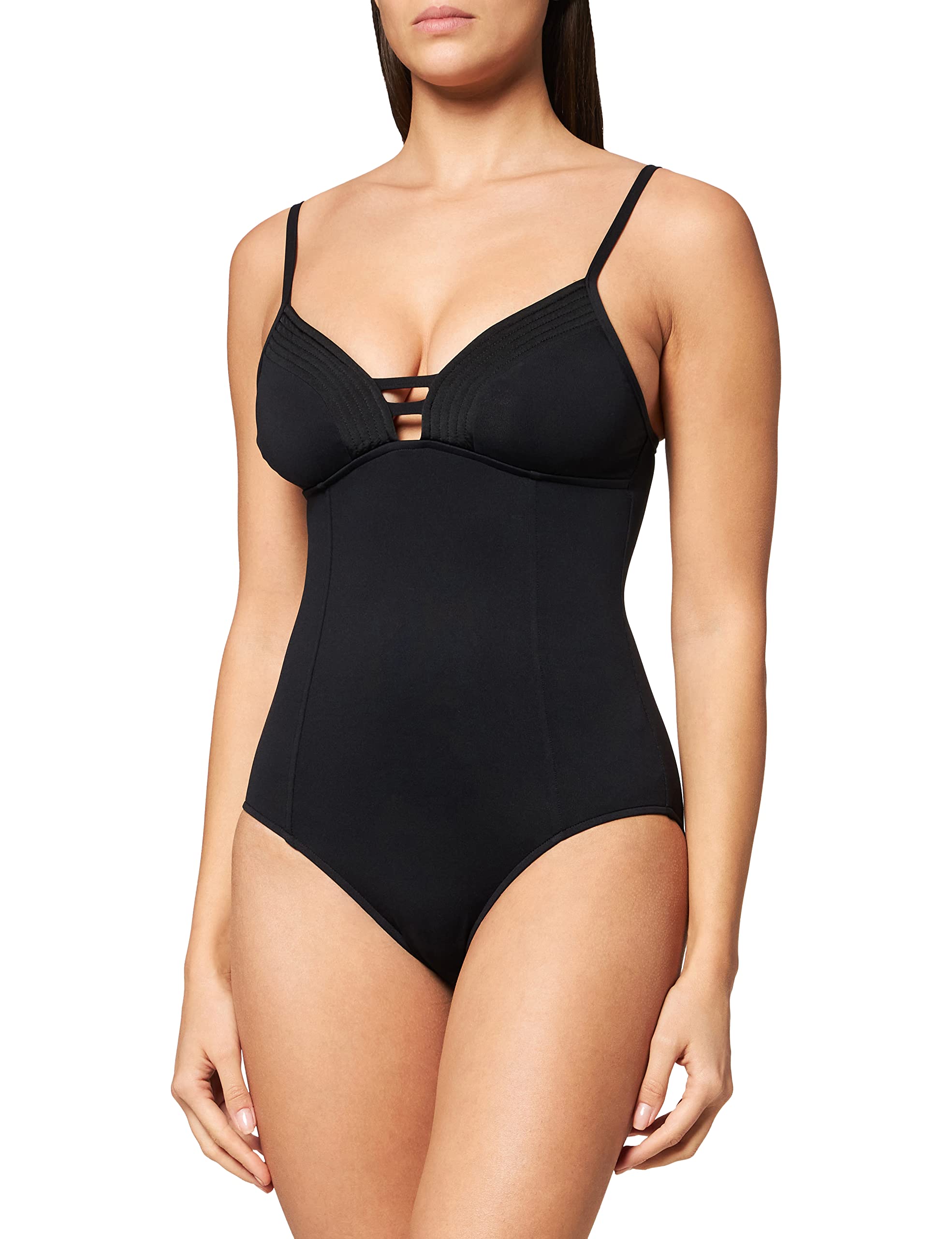 Seafolly Women's Solid One Piece Swimsuit with Quilted Detail - Comfortable & Stylish Bathing Suit for Beach, Pool & Vacation | Perfect for Swimming, Sunbathing & Summer Getaways