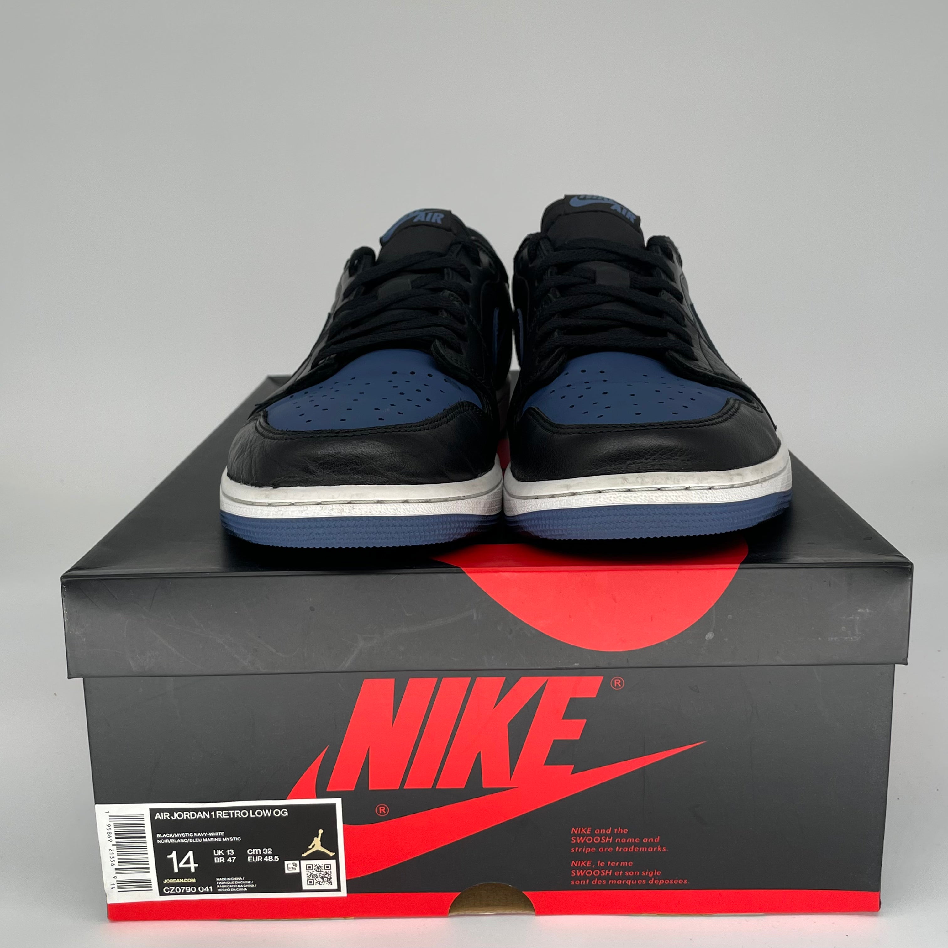 Original Air Jordan 1 Low Mystic Navy Men's Basketball Shoes Size 14 (CZ0790-041) - Retro Sneakers for Casual Wear, Street Style & Sneaker Collectors