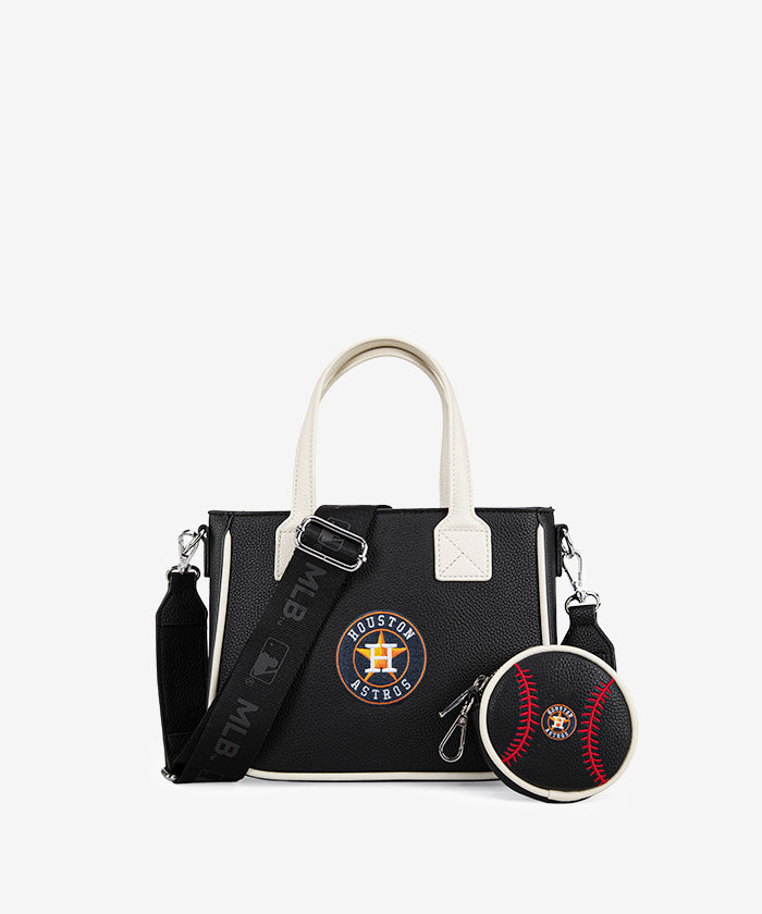 Houston Astros MLB Team Tote Bag with Baseball Coin Pouch - Stylish Baseball Fan Gift for Game Day & Travel Accessories