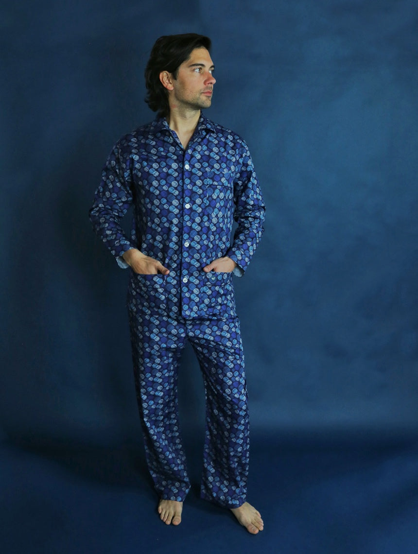 DÉCLIC Trance Spot Pyjamas for Women - Soft & Comfortable Navy Blue Sleepwear Pajama Set - Perfect for Relaxing at Home, Lounging or Bedtime