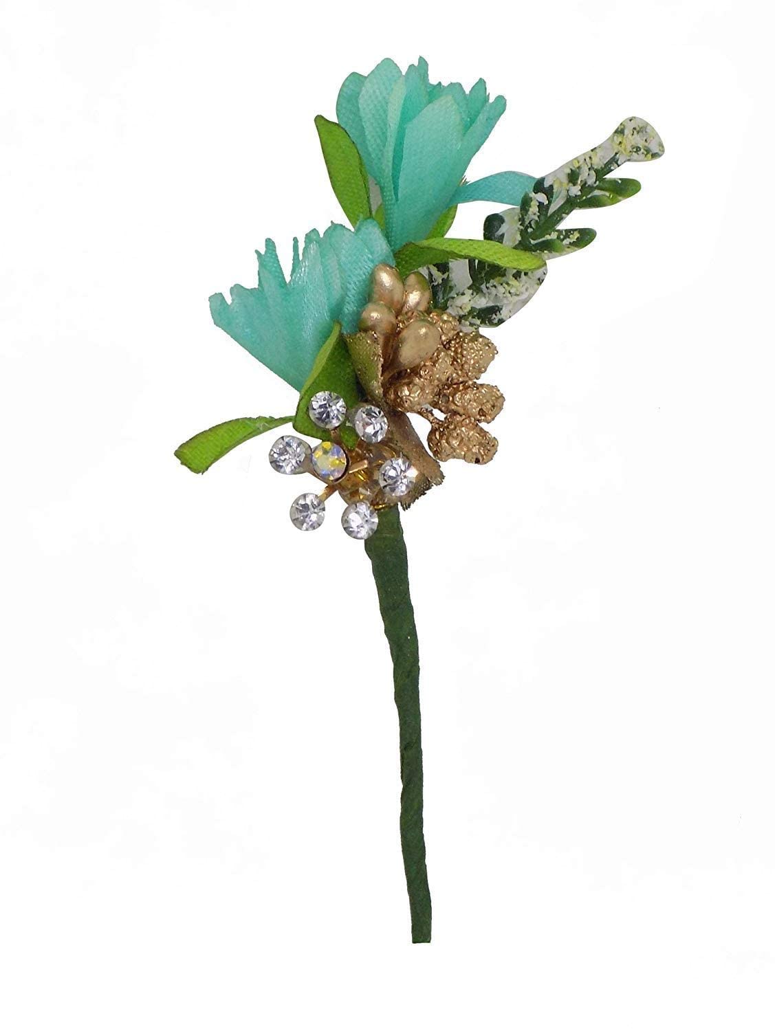 Wizme Set of 5 Floral Hair Pins - Bridal Hair Jewelry for Women & Girls - Wedding, Prom & Special Occasion Accessories