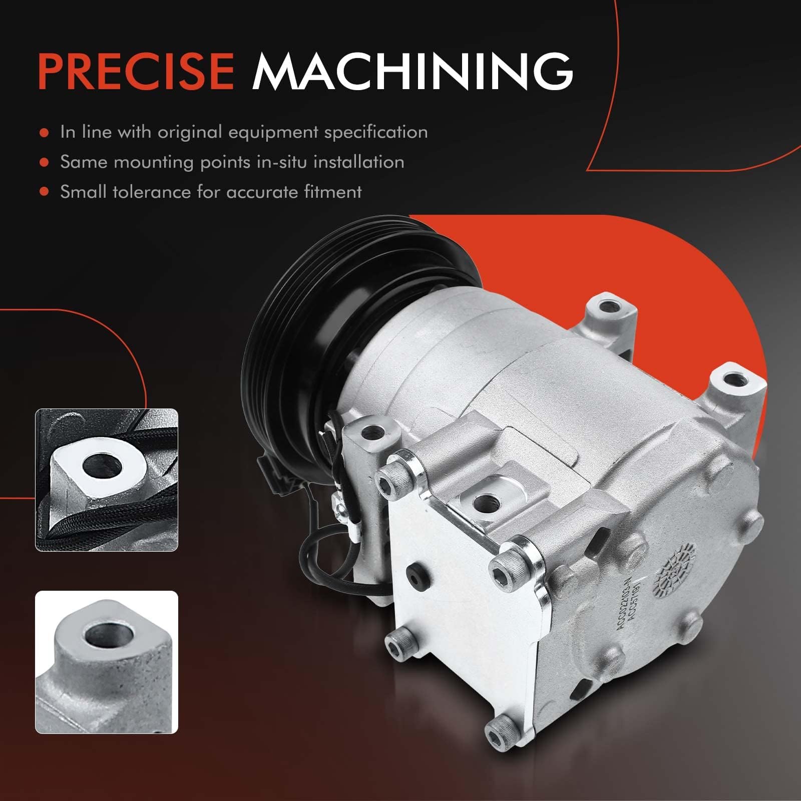 Premium Kia Rio 1.5L AC Compressor with Clutch (2001-2002) - High Performance Air Conditioner Replacement Part - Perfect for Summer Cooling & Auto Repair