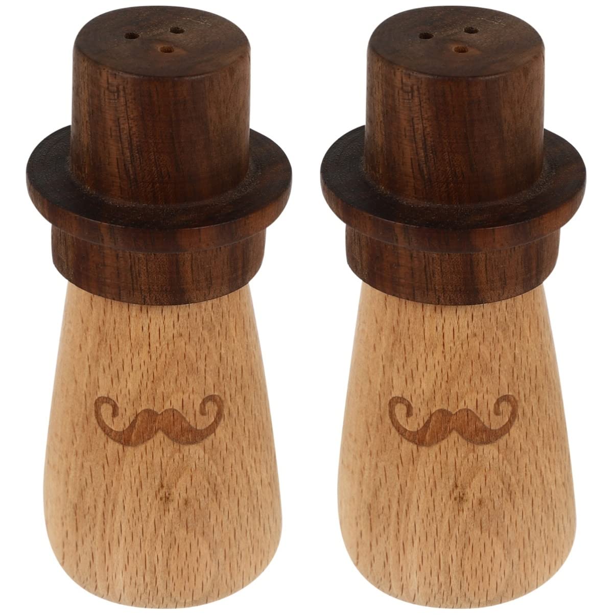 Veemoon 2-Pack Wooden Toothpick Holder & Dispenser with Cotton Swab Storage - Elegant Kitchen Countertop Organizer for Restaurants, Home, and Party Use