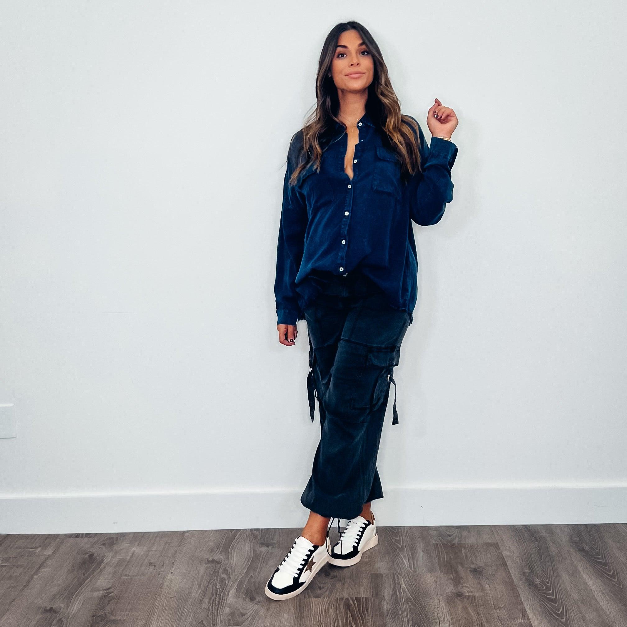 Stylish West Darling Tencel Parachute Pants in Noir - Perfect for Casual Outings, Streetwear Fashion & Boho Chic Looks