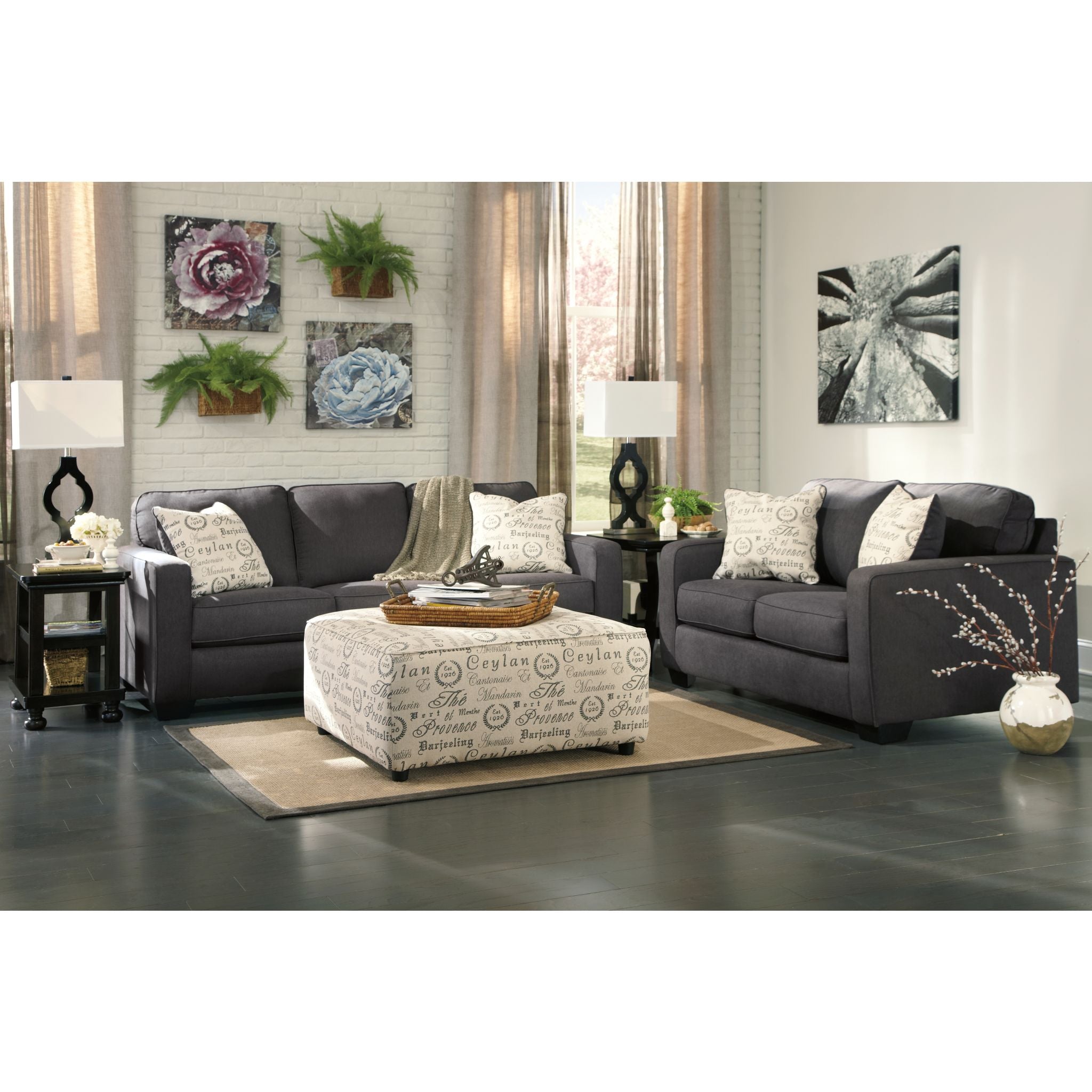 Alenya Loveseat Charcoal - Modern Sofa for Small Spaces | Perfect for Apartments, Living Rooms & Cozy Corners