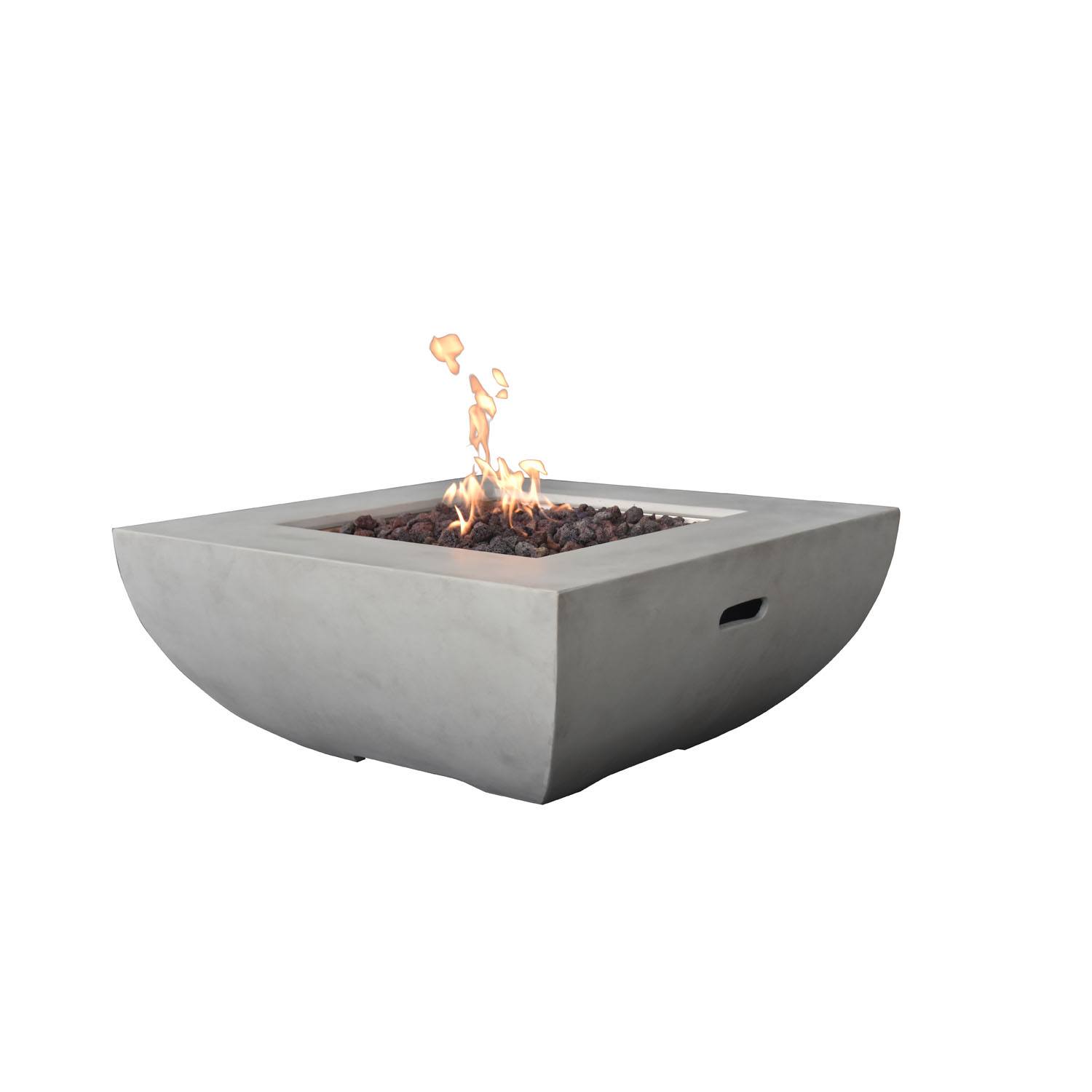 Agung Concrete Lava Stone Fire Table - Outdoor Natural Gas Fire Pit for Patio, Backyard, Garden, and Poolside Gatherings