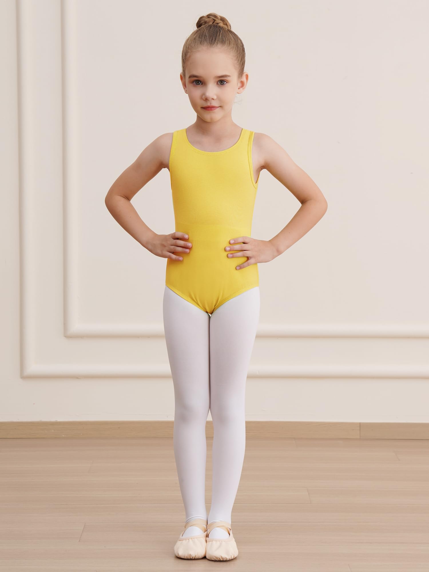 Girls Gymnastics Leotard - Sleeveless Ballet Dance Leotard for Kids - Perfect for Gymnastics, Ballet, Dance Practice & Competition