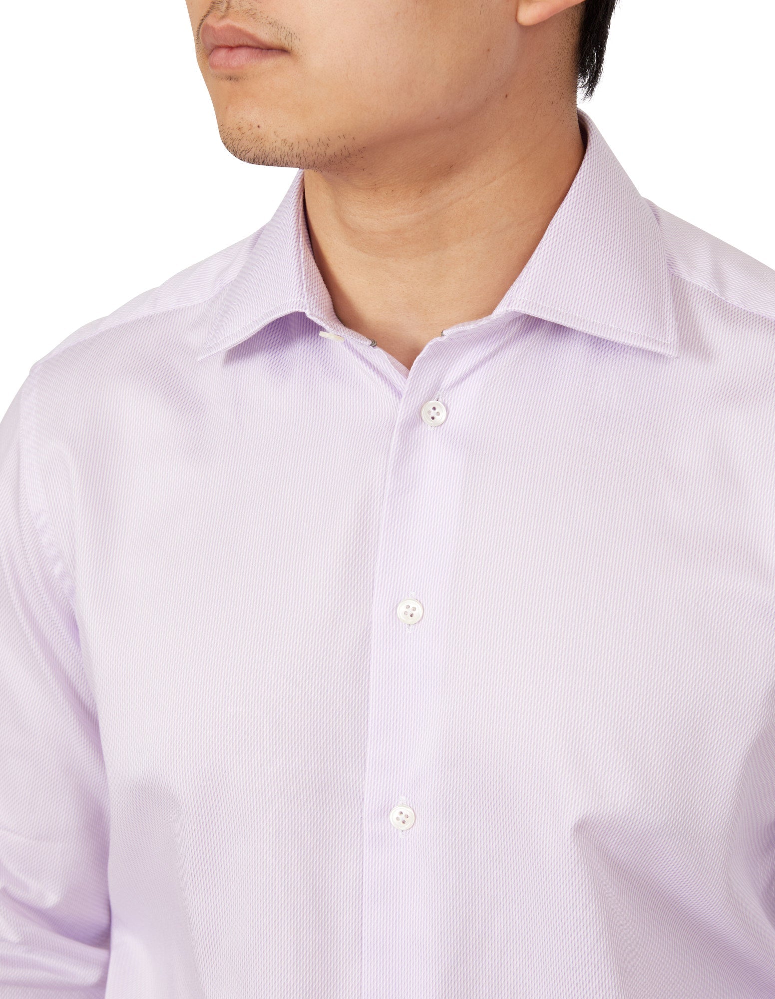 HENRY SARTORIAL Men's Micro Stripe Cotton Dress Shirt - Contemporary Slim Fit, Light Purple (Lilac) - Perfect for Business Casual & Office Wear