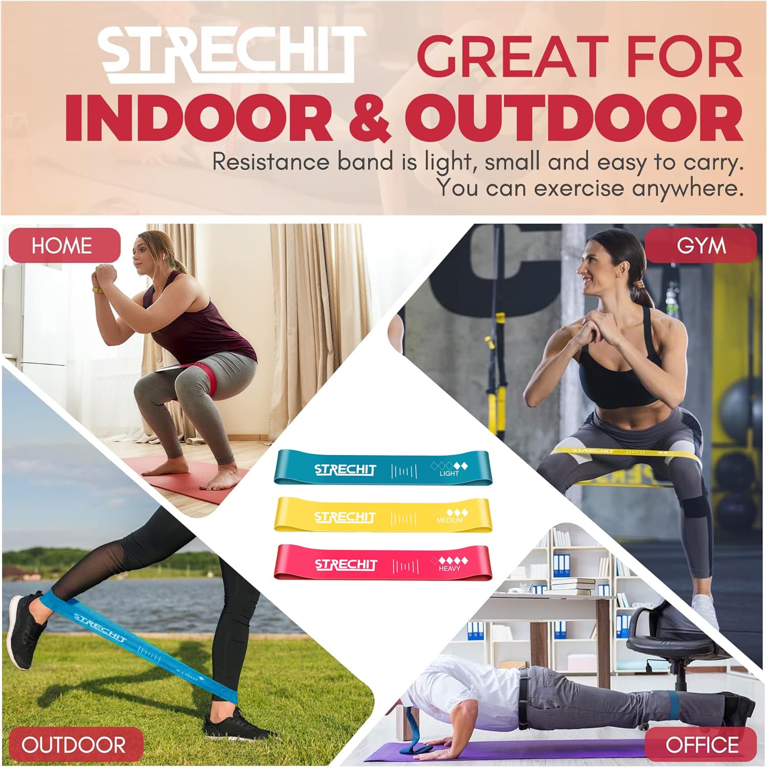 Premium Resistance Bands Set for Men & Women - 5-Level Exercise Bands for Legs, Glutes, Arms & Full Body Workout | Ideal for Gym, Yoga, Home Fitness, Physical Therapy | Includes Carry Bag & Posture Guide | Perfect for Strength Training, Toning & Rehabilitation