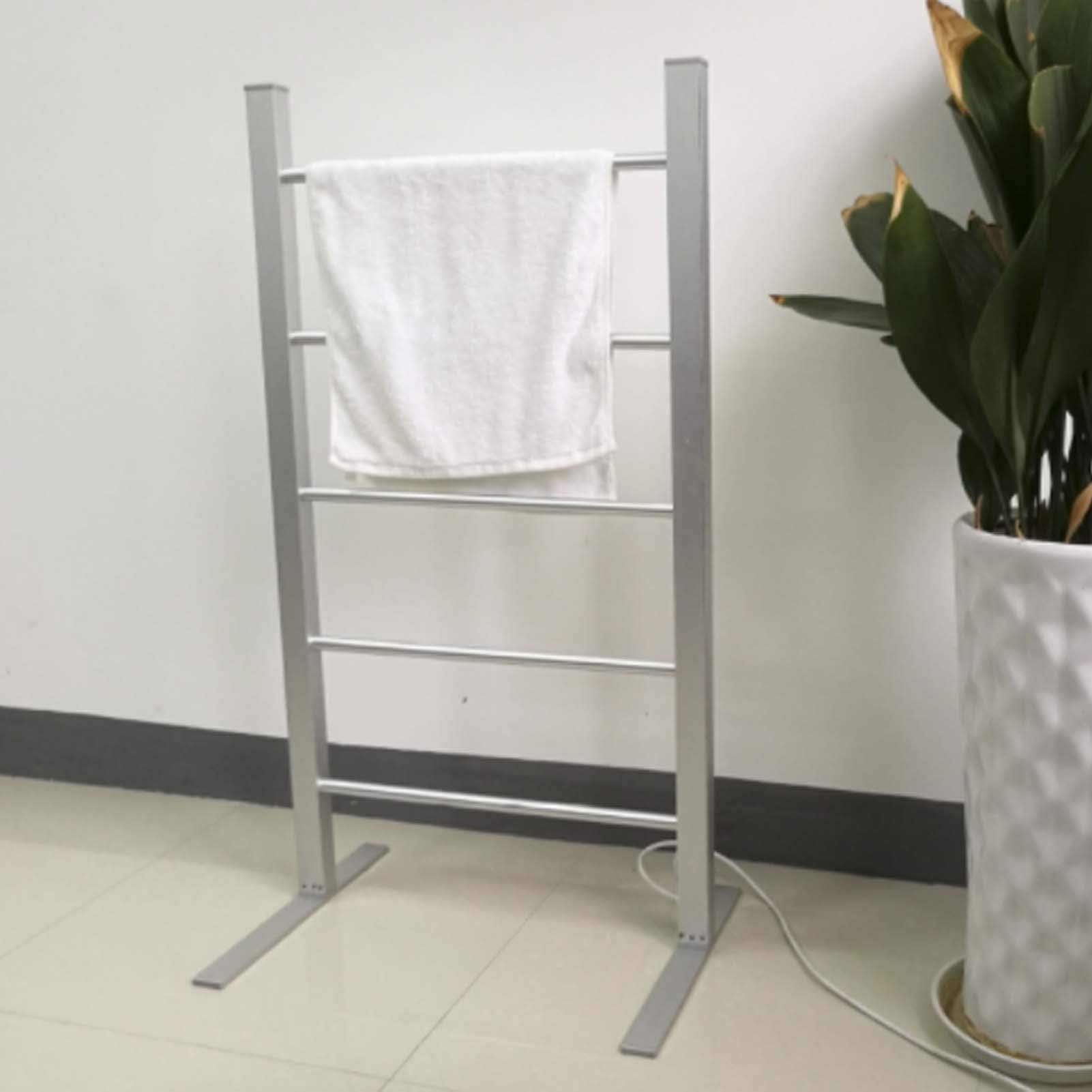 Freestanding Heated Towel Warmer Rack for Bathroom - 100W Energy Efficient Ladder Style Towel Dryer with Waterproof On/Off Switch | Perfect for Spa, Luxury Bathrooms & Cold Weather Comfort
