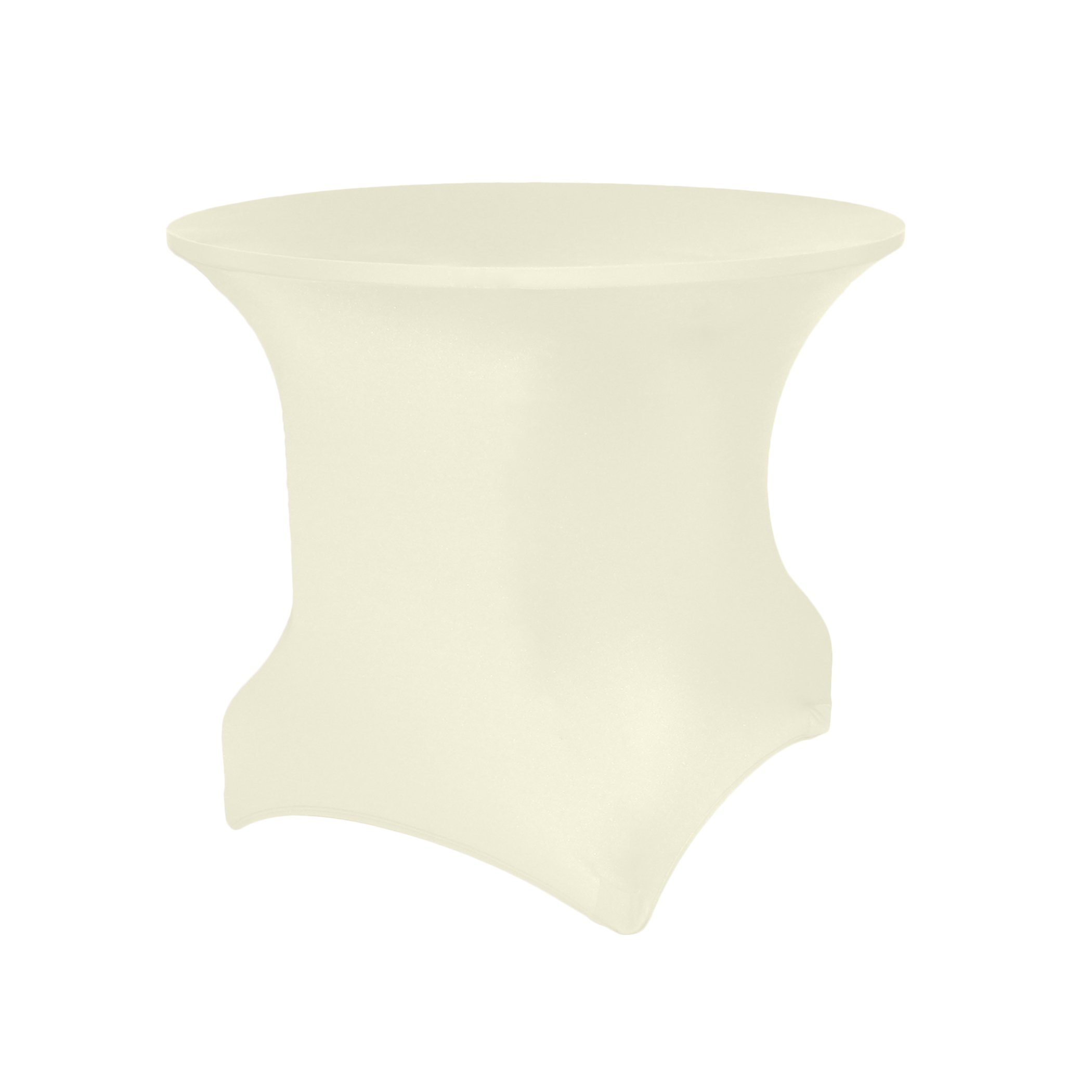 2-Pack Stretch Spandex Round Tablecloth Fits 30-36 Inch Tables - Ivory Cream Elastic Table Cover for Dining, Wedding, Party & Events