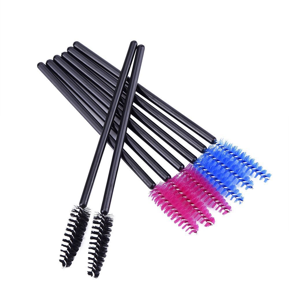 200 Pcs Disposable Mascara Wands - Eyelash Brushes & Makeup Applicators Set (Rose Red, Blue, Black) - Perfect for Salon, Lash Extensions & DIY Beauty at Home
