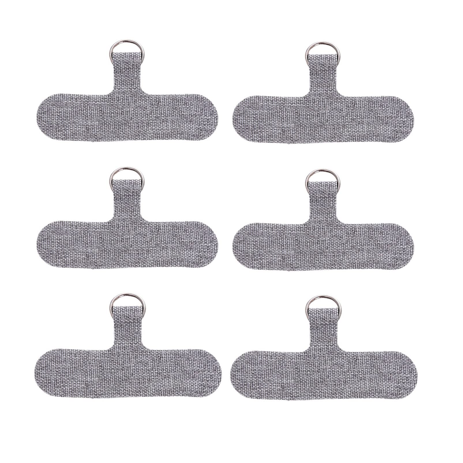 Universal Phone Tether Tab Lanyard Patch (6 Pack) - Secure Hands-Free Phone Holder, Phone Strap Connector for Lanyards & Necklaces - Soft Grey | Perfect for Travel, Work, Gym & Outdoor Activities