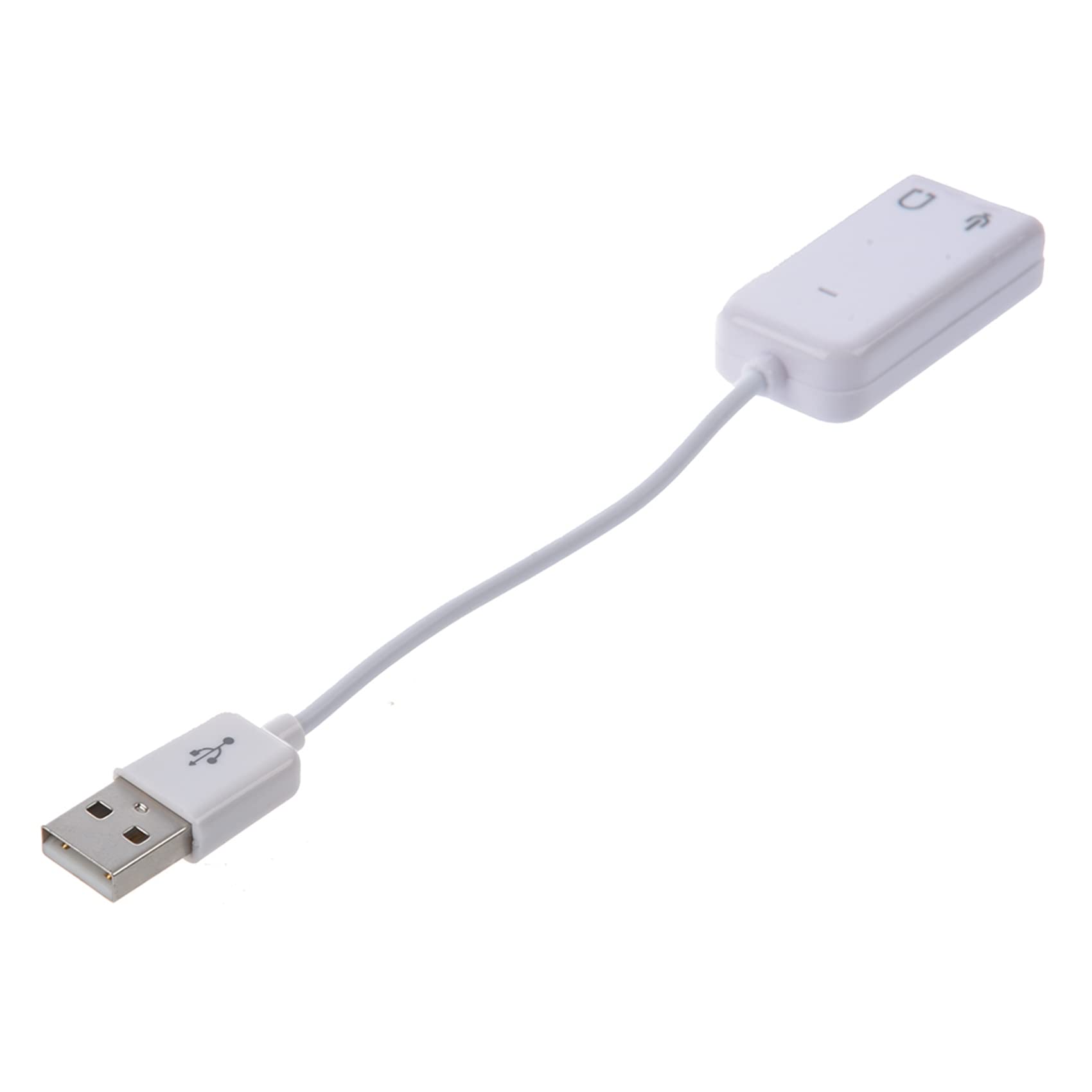 Zerthaus 3-Piece USB 2.0 Audio Adapter with 3.5mm Microphone & Earphone Jack - White | for PC, Laptop, Gaming Headset & External Speakers | Plug & Play Sound Card for Enhanced Audio Experience