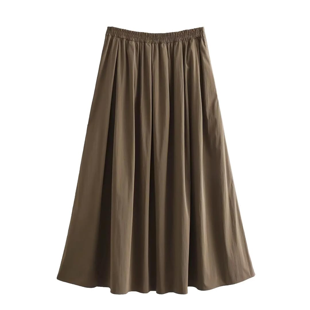 Women's Sleeveless High Waist Tank Top & Draped Midi Skirt Set - Slim Fit Zipper Back Crop Top Outfit for Summer, Beach, Party & Casual Wear