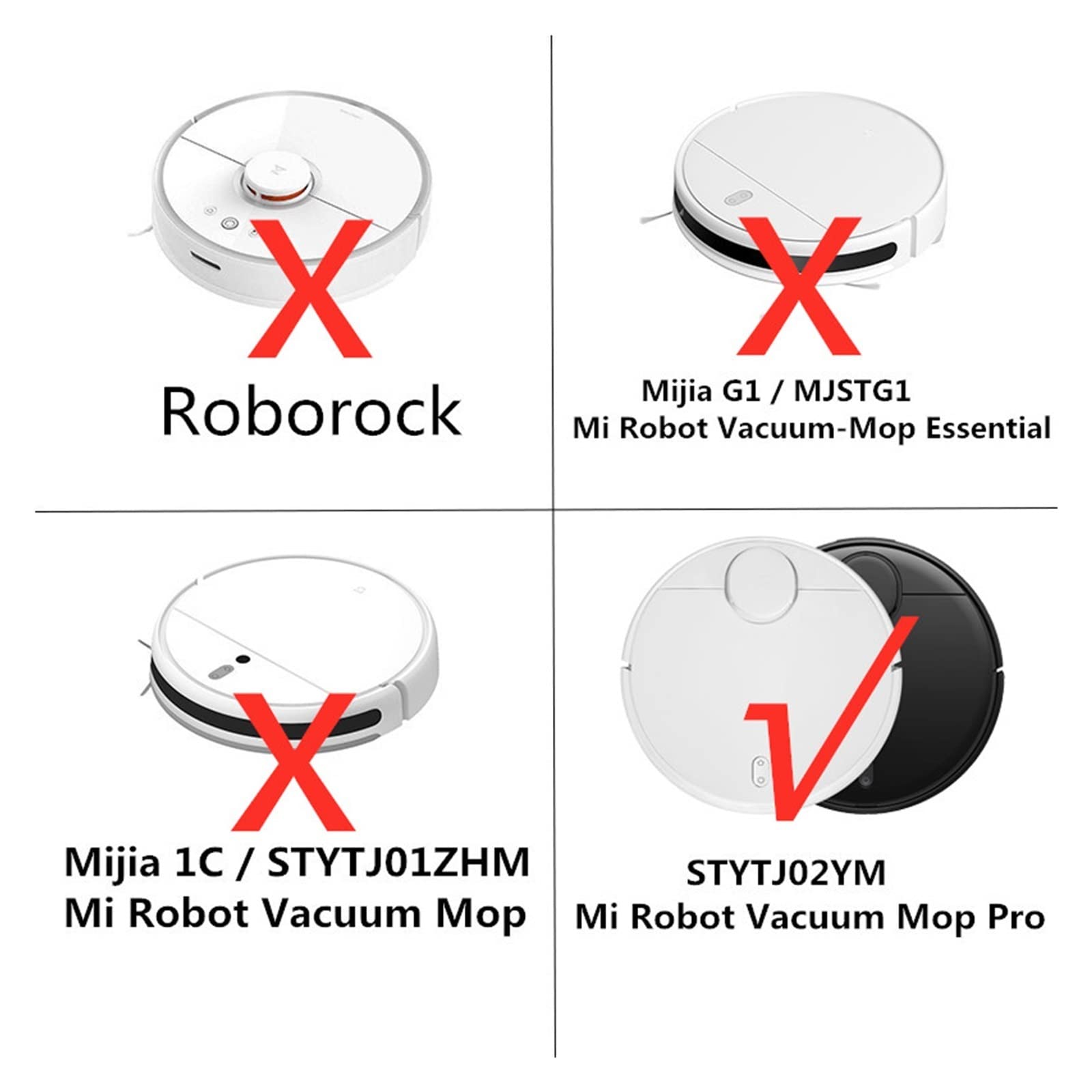 Xiaomi Robot Vacuum-Mop Pro Accessories - Washable Roll Brush & HEPA Filter (4 Dry Mops) for Home Cleaning