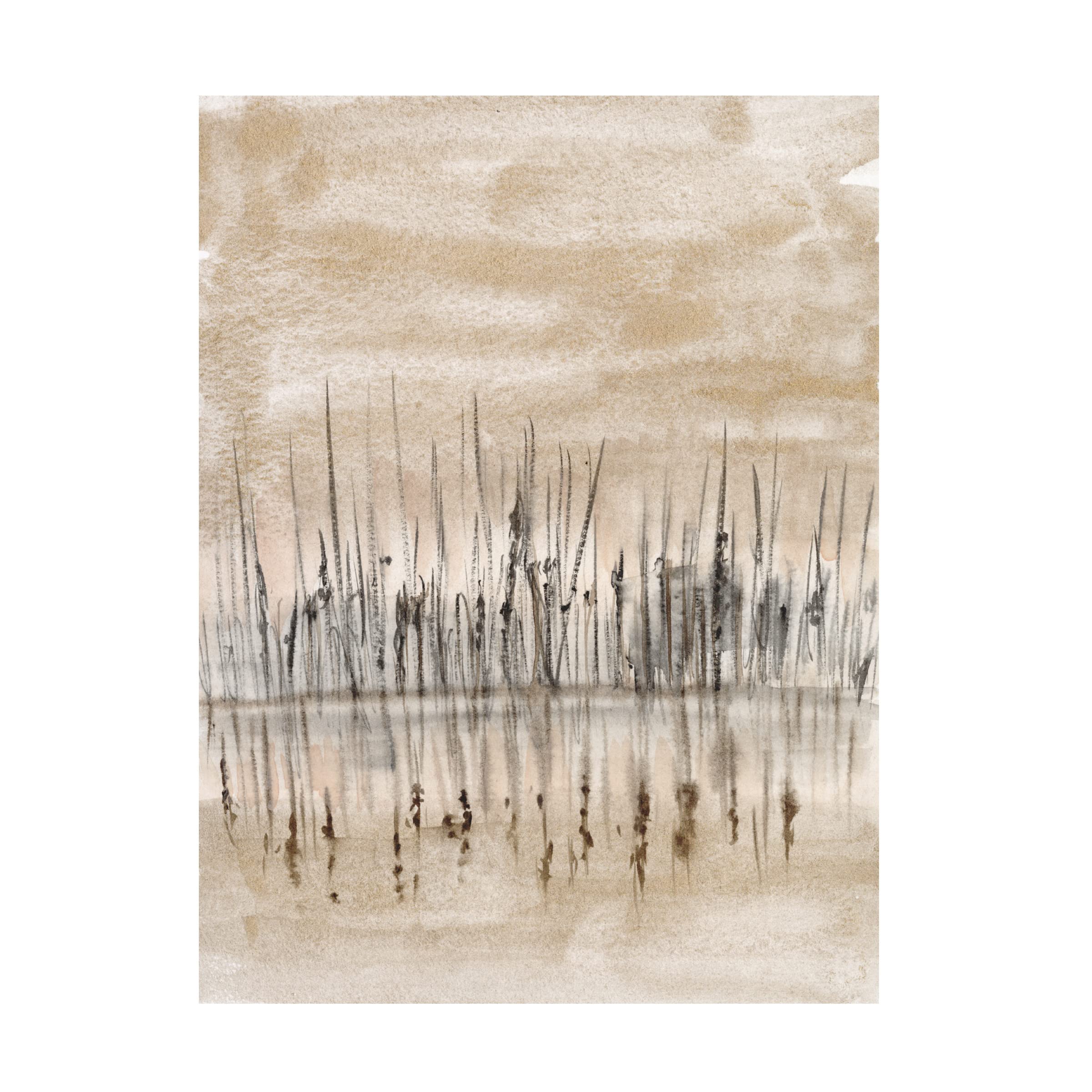 Jennifer Goldberger 'Marshline Reflection II' Canvas Wall Art - Modern Abstract Painting for Living Room, Bedroom & Office Decor