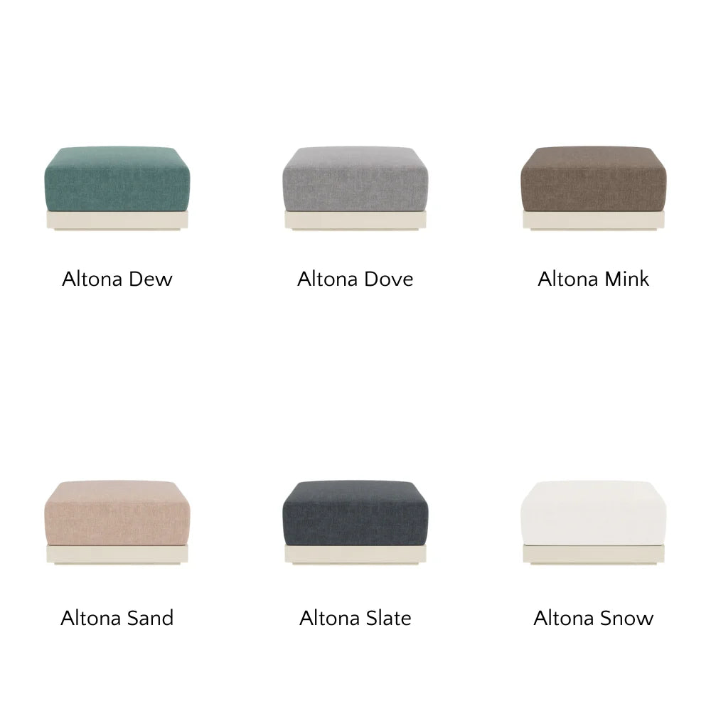 Antigua Outdoor Ottoman - Waterproof Patio Furniture, Weather-Resistant Garden Stool for Poolside, Deck, or Backyard Relaxation