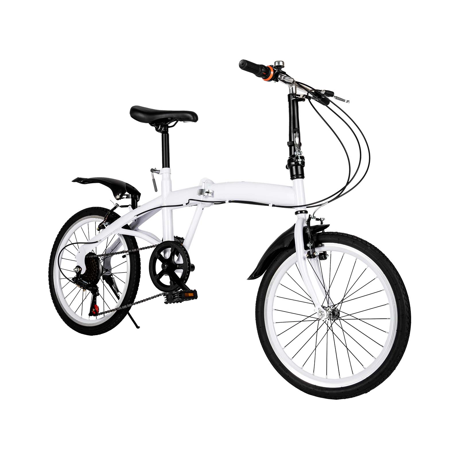 20 Inch Folding Bike for Adults - 6 Speed Shifter, Carbon Steel Frame, Portable & Lightweight Road Bike - Adjustable Height for Men & Women - Perfect for Commuting, Travel & Urban Riding