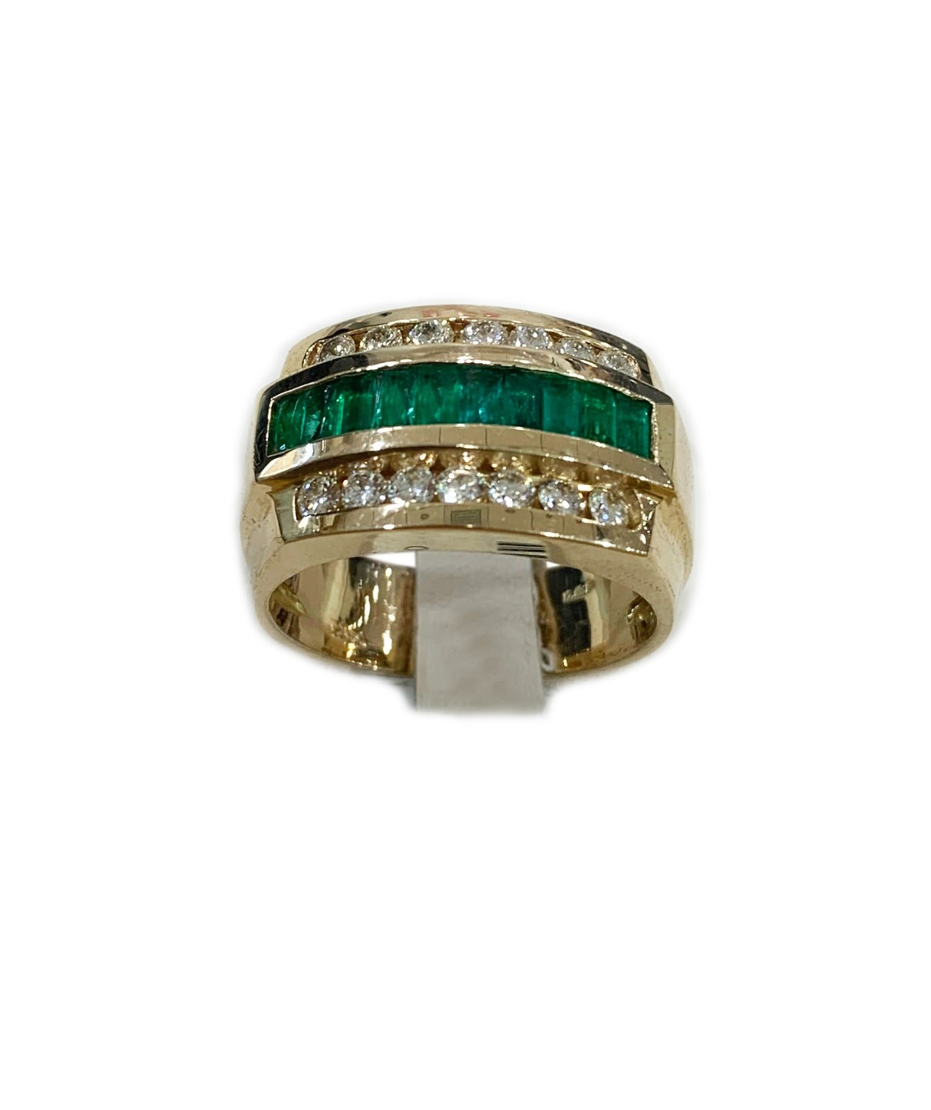 14K Yellow Gold Men's Emerald Ring - Elegant & Durable Jewelry for Gifts, Weddings & Special Occasions