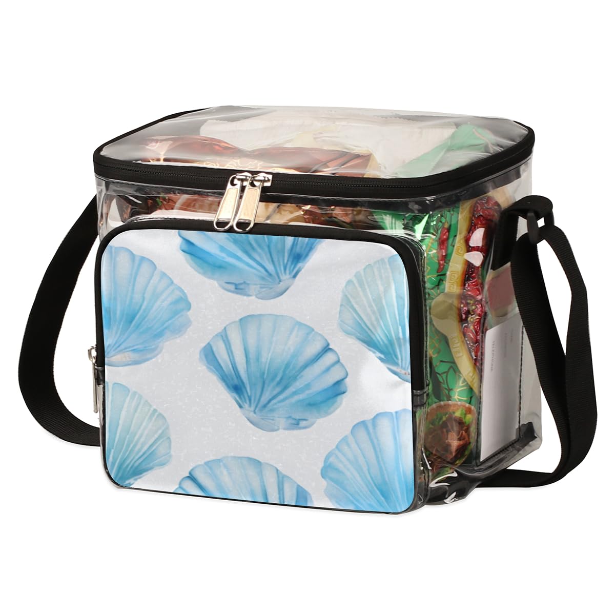 GzLeyigou Clear Transparent Tote Bag with Handles - Waterproof Shell Crossbody Shoulder Bag for Beach, Travel, Picnic, Concerts & Sports Events (Stadium Approved) - Perfect for Outdoor Activities, Shopping and Daily Use