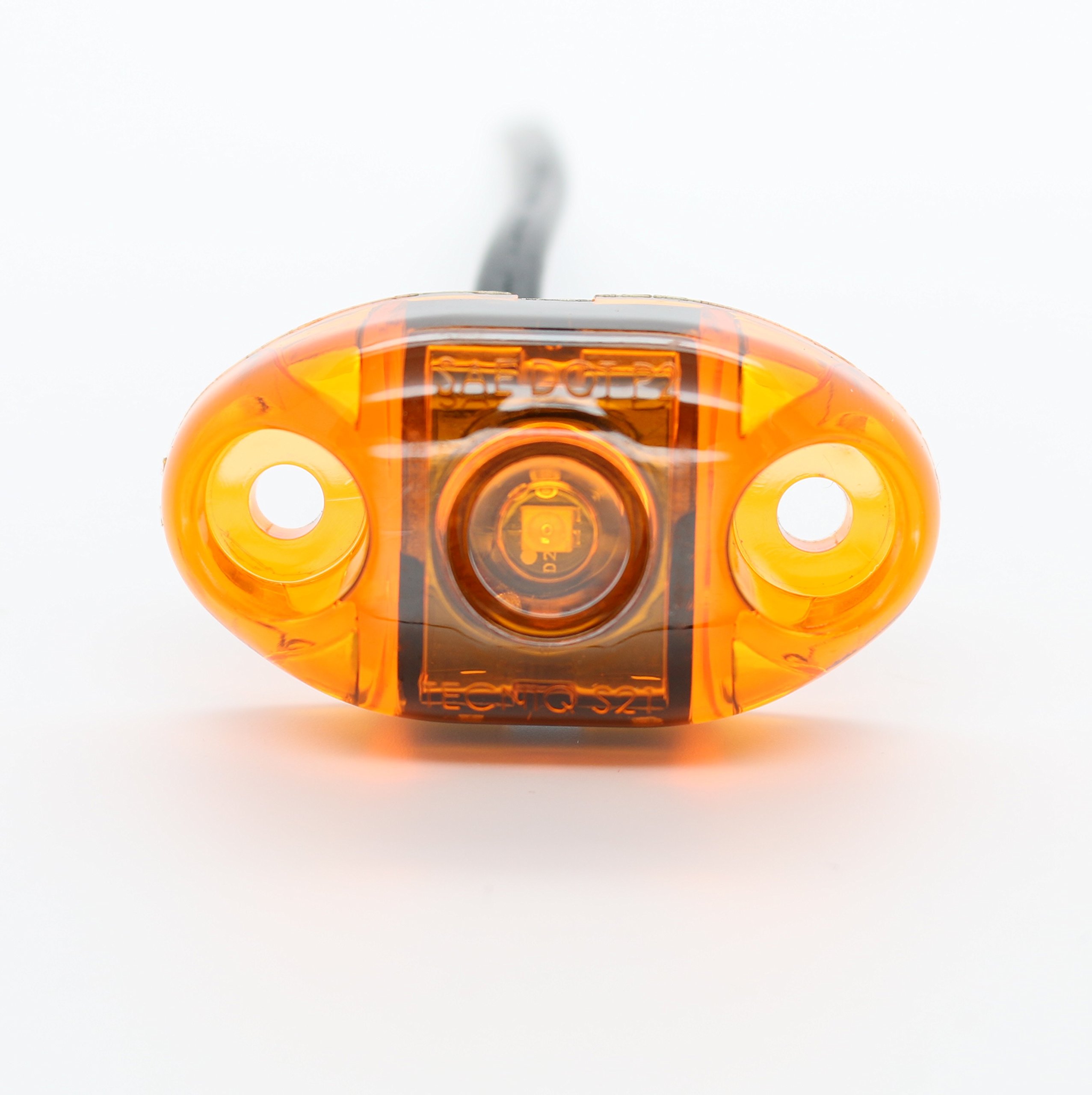 TecNiq USA-Made Amber LED Oval Surface Mount Clearance Side Marker Light - Durable PC Housing for Trucks, Trailers & Marine Applications