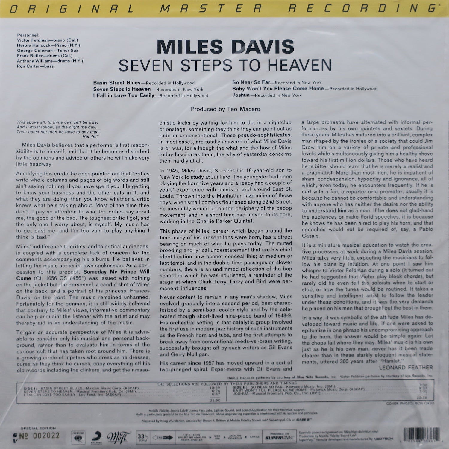 MILES DAVIS 'Seven Steps To Heaven' MFSL Super Vinyl 180g Audiophile LP Record - Perfect for Jazz Collectors & Hi-Fi Music Enthusiasts