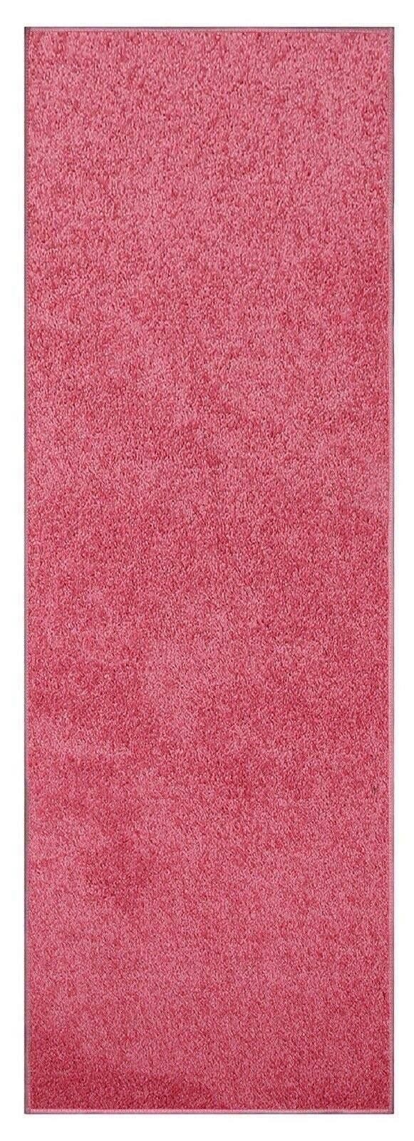Pink 3' x 18' Solid Color Rug Runner - Made in USA - Soft & Durable Hallway Carpet for Bedroom, Entryway, or Kitchen Decor