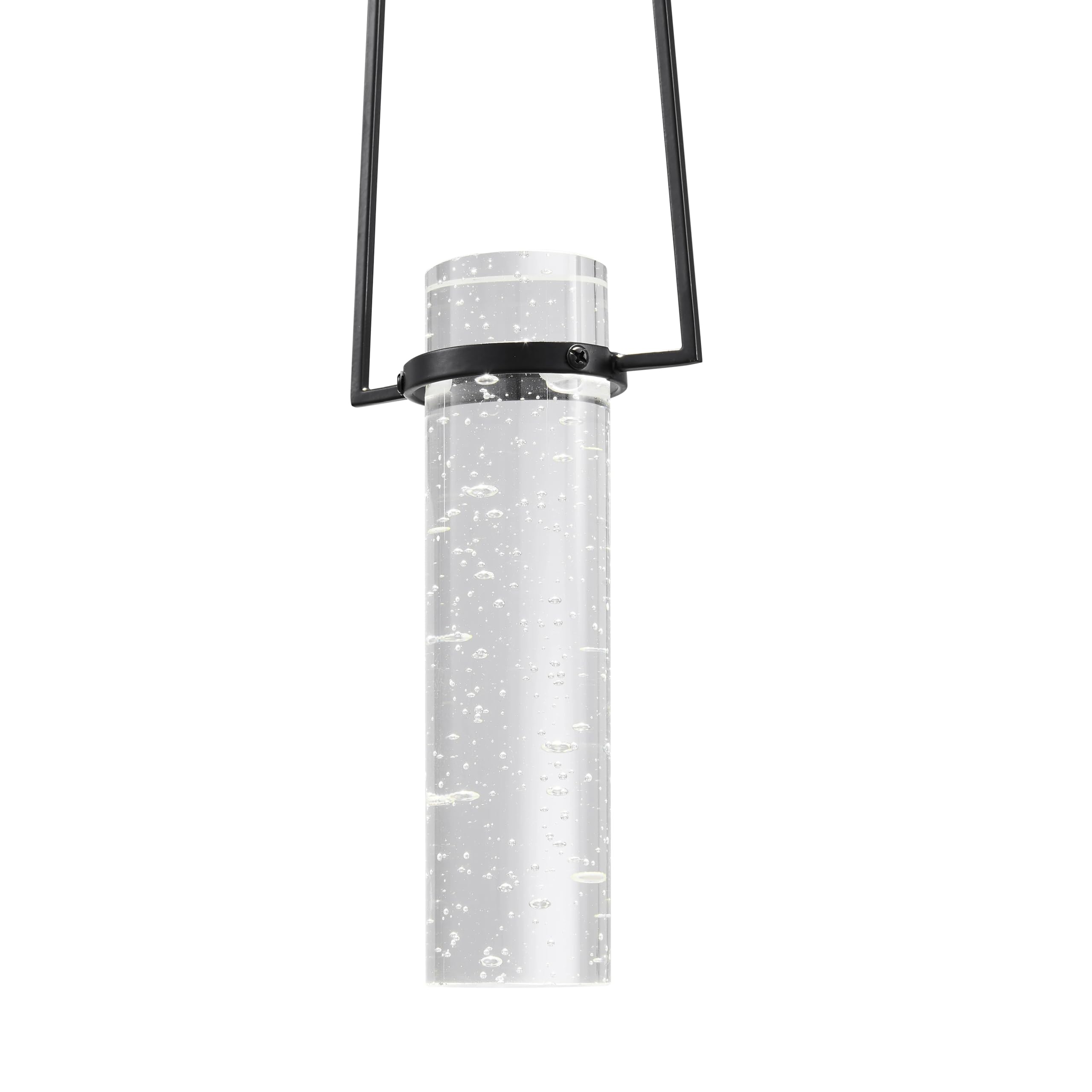 Finesse Decor Harmony Single Pendant Light - Modern Black Crystal Chandelier for Kitchen Island, Dining Room, Bathroom, Entryway, Kids Room & Office - Elegant Lighting Fixture for Home & Commercial Spaces