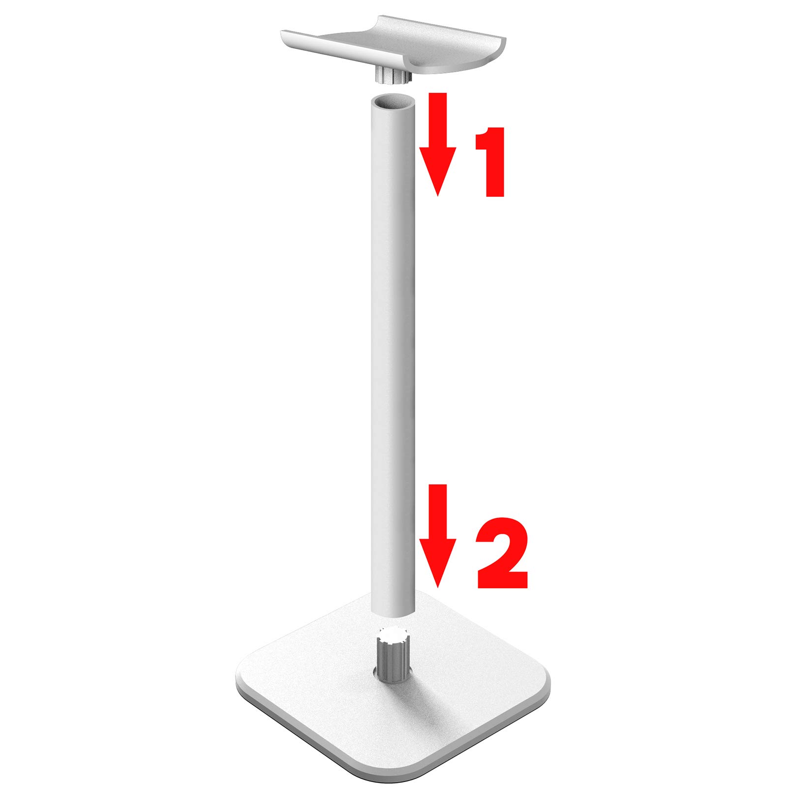 GEEKRIA Aluminum Alloy Headphone Stand - Heavy Base Gaming Headset Holder for Beats SoloPro, Bose QC35 - White | Perfect for Desk Display & Organized Workspace Setup