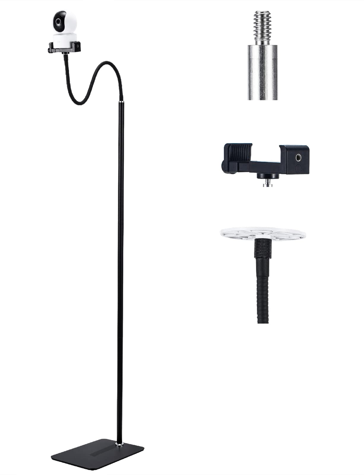 Adjustable Floor Stand Mount with Clamp for Security Cameras (31.5-68.8