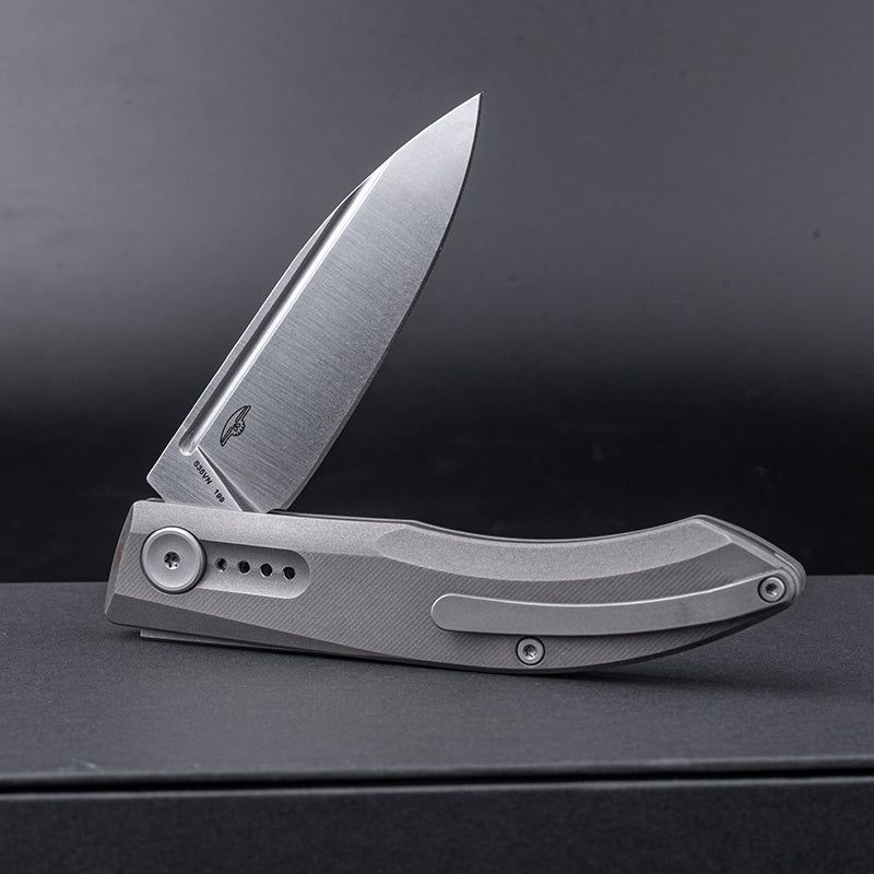 Premium Stella S35VN Titanium Folding Knife - High-Performance EDC Pocket Knife for Outdoor, Camping, Hunting & Everyday Carry