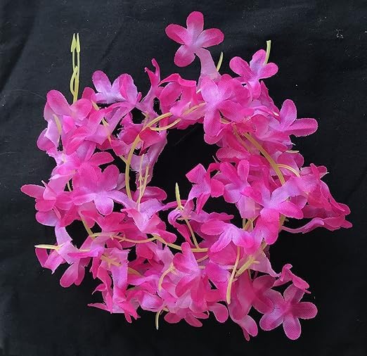 Pink Hair Gajra Flowers for Wedding, Bridal Hair Accessories, Long Floral Hair Jewelry (Pack of 1) - Perfect for Indian Weddings, Bridal Mehendi, and Cultural Festivals
