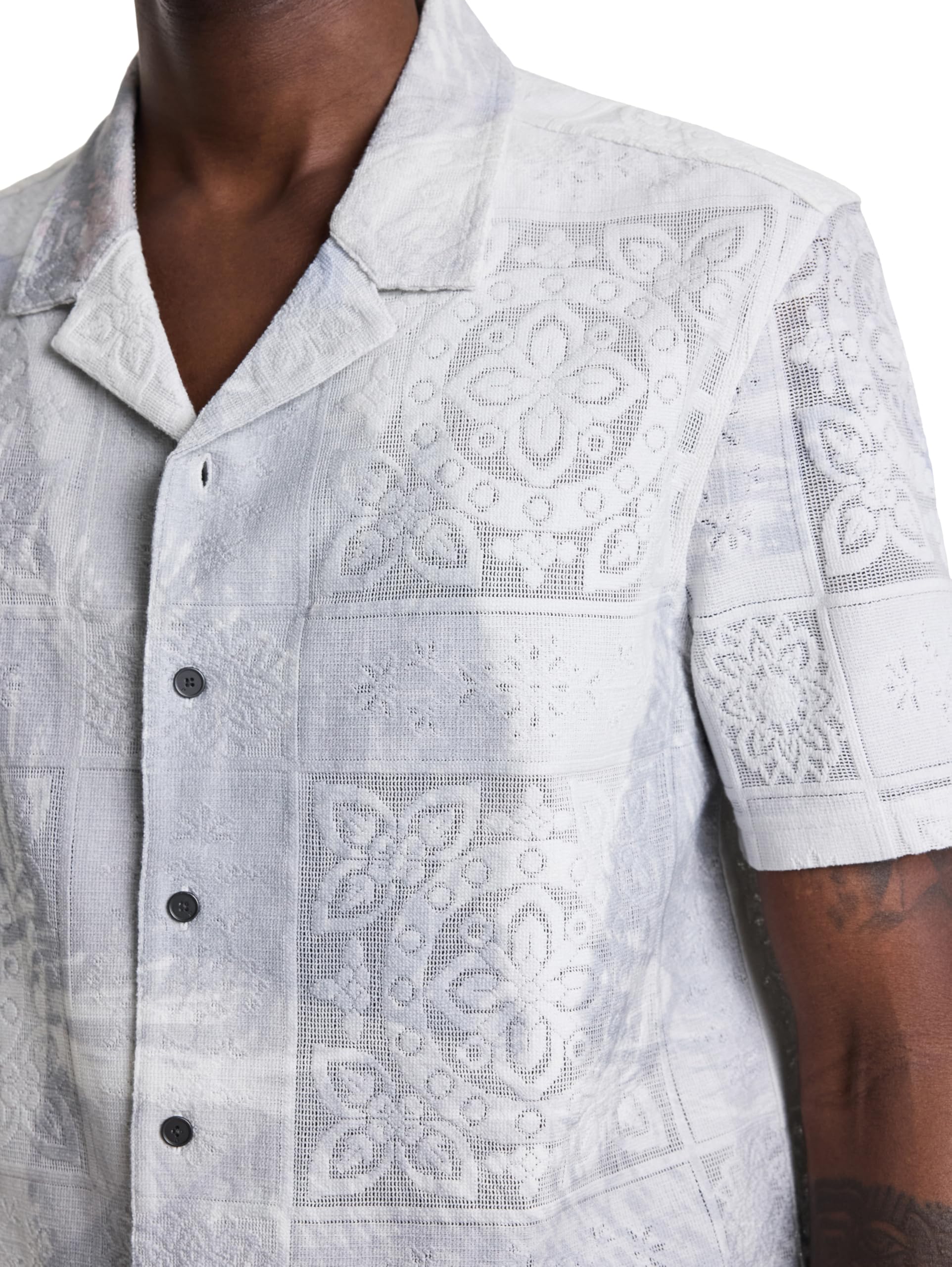 John Varvatos Men's Arya Button-Down Shirt - Slim Fit Casual Dress Shirt for Work & Date Night | Premium Cotton, Long Sleeve, Stylish Business & Party Wear