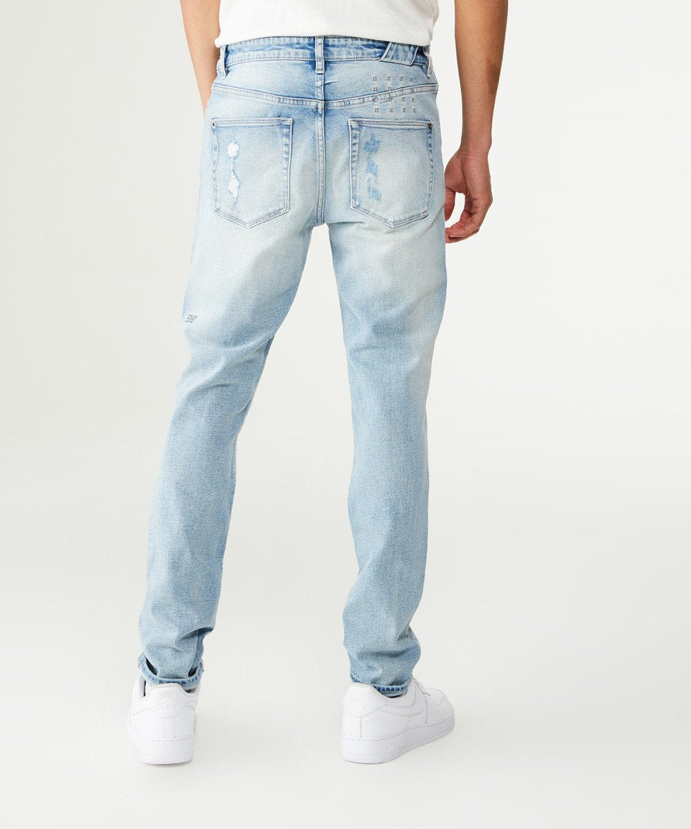 Chitch Punk Blue Thrashed - Vintage Distressed Denim Jacket for Men & Women | Perfect for Concerts, Streetwear & Casual Outfits