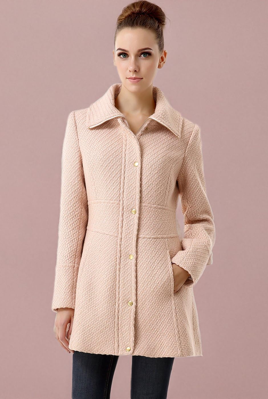 BGSD Women's Lorelei Boucle Wool Blend Walking Coat - Warm Winter Trench Coat for Casual Outings, Work & Travel