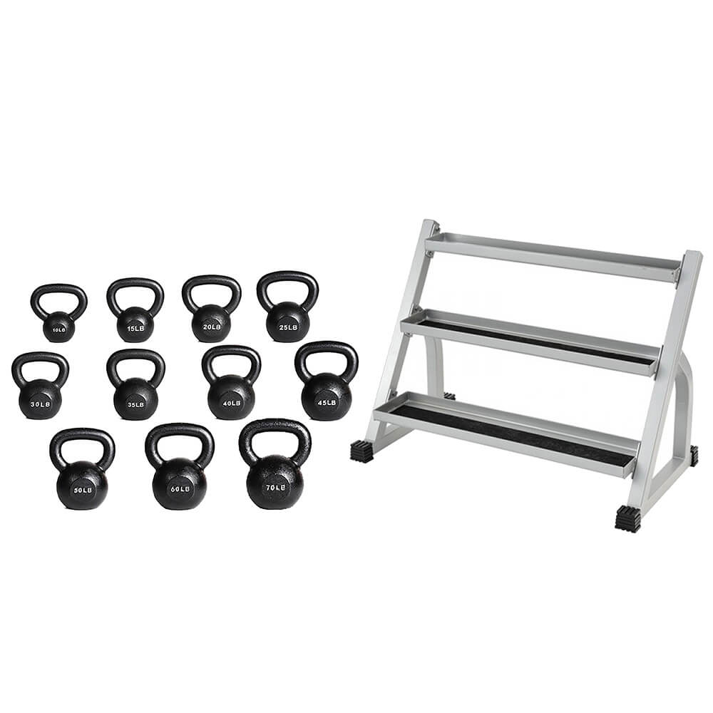 York Barbell Mega Kettlebell Set - Premium Cast Iron Kettlebells for Home Gym, CrossFit & Strength Training - Ideal for Weightlifting, HIIT Workouts & Functional Fitness