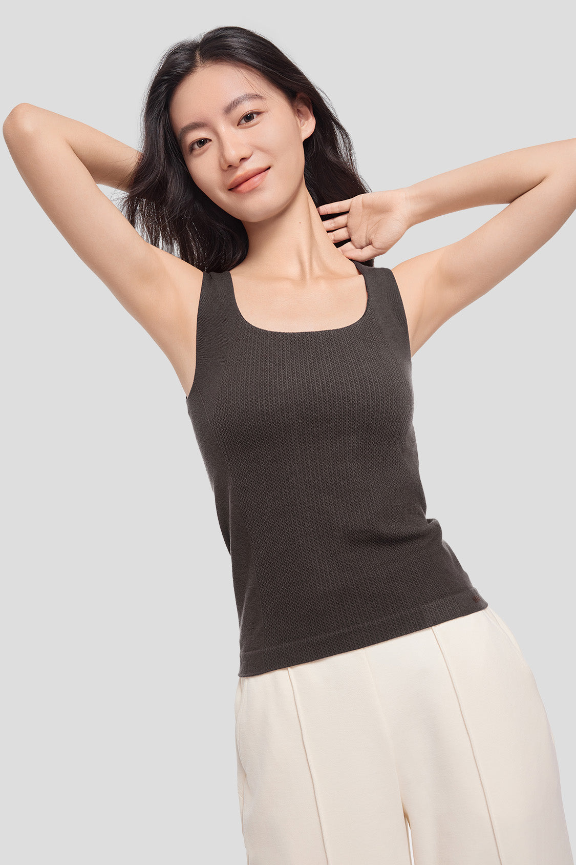 ShapeCore Women's Square Neck Thermal Vest - Cozy Fleece Lined Winter Layering Piece for Outdoor Activities and Casual Wear