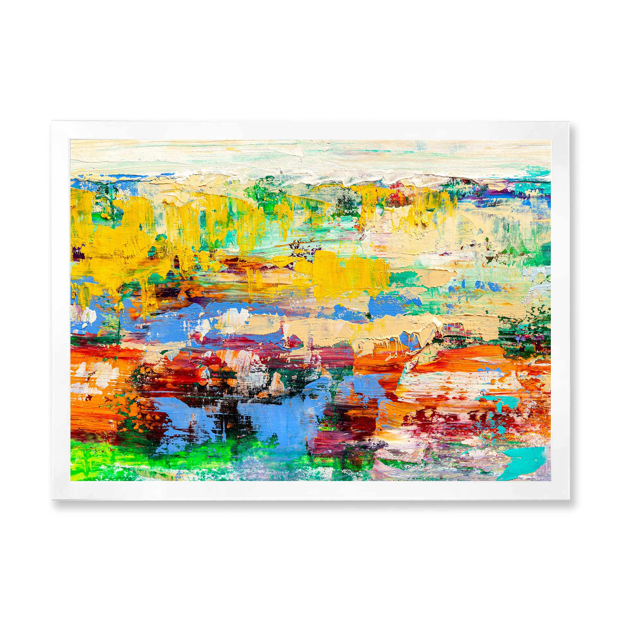 Abstract Multicolored Bright Texture Framed Wall Art - Modern Home Decor for Living Room, Bedroom & Office | DesignQ