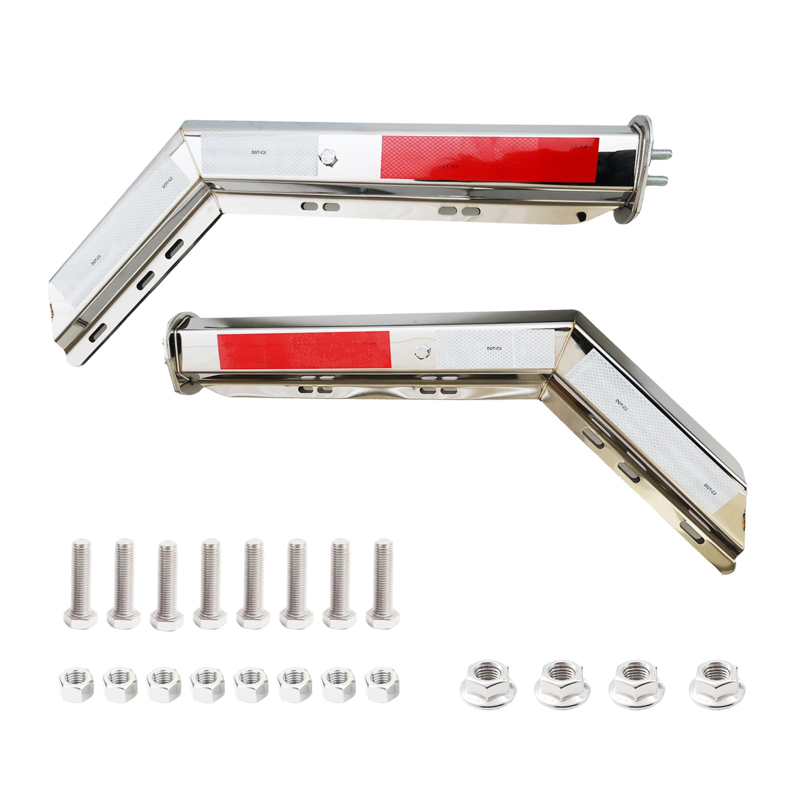 Heavy-Duty Angled Mud Flap Hanger Bracket for Semi Trucks - 1-1/8