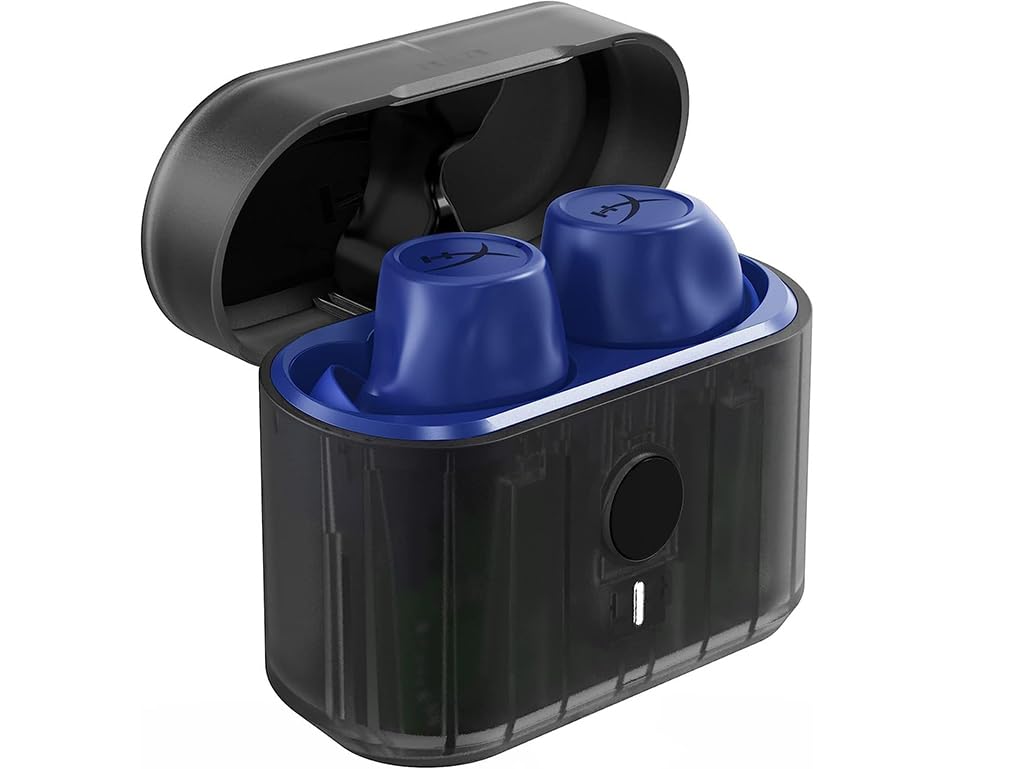 HyperX Cirro Buds Pro True Wireless Earbuds with Active Noise Cancellation (ANC), Bluetooth 5.2, IPX4 Waterproof, Low Latency Gaming Mode - Fast Charging for PC, Nintendo Switch & Mobile Devices - Perfect for Gaming, Workouts & Commuting - Blue