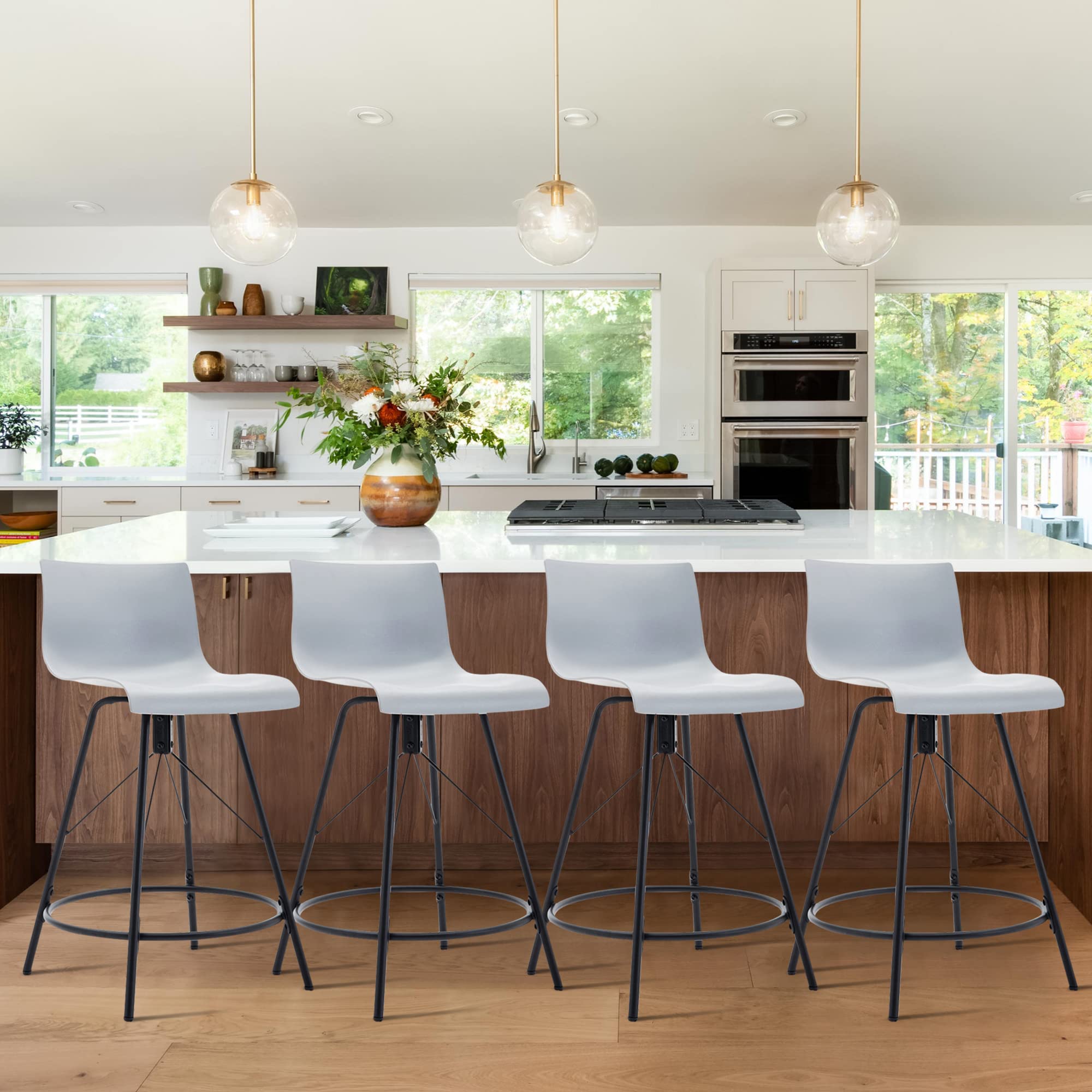 Awonde Swivel Bar Stools Set of 4 - Modern 30