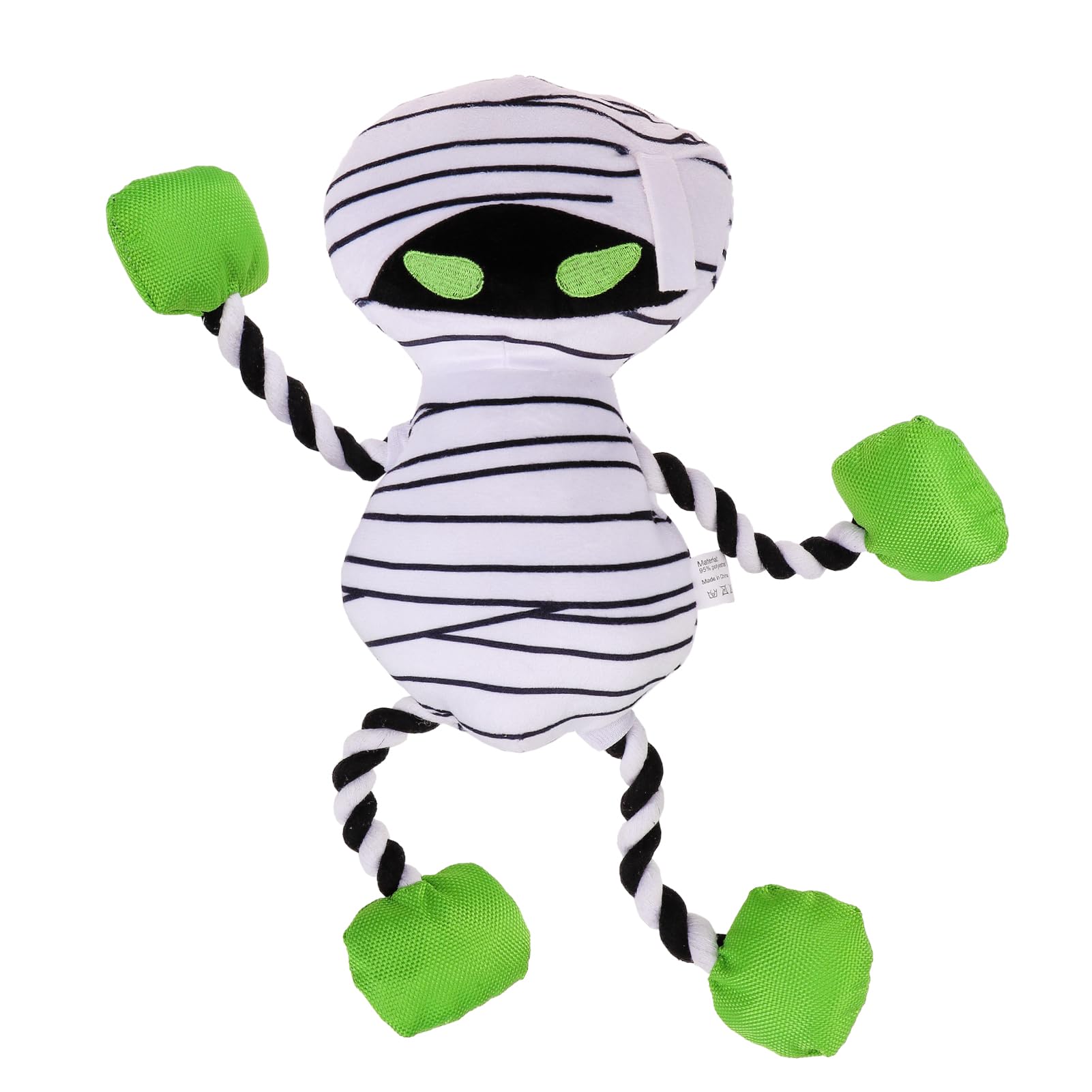 EXPAWLORER Halloween Squeaky Dog Toys - Mummy Zombie Interactive Plush Chew Rope Toy with Crinkle Paper for Small, Medium & Large Dogs | Fun Playtime, Training Reward & Anxiety Relief for Puppies & Adult Dogs